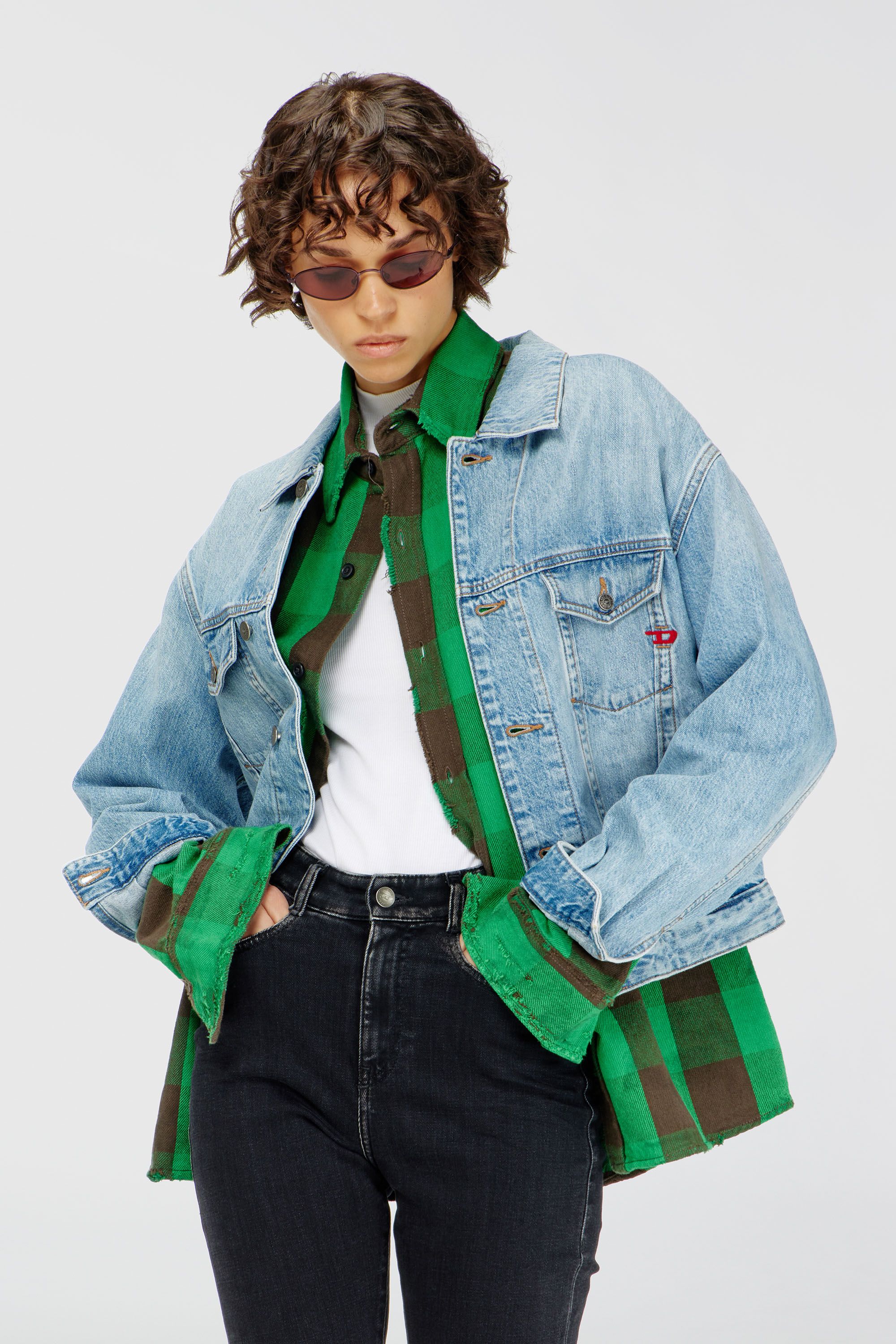 Diesel - D-RANGER, Chaqueta trucker de denim Unisex in Azul marino - 1