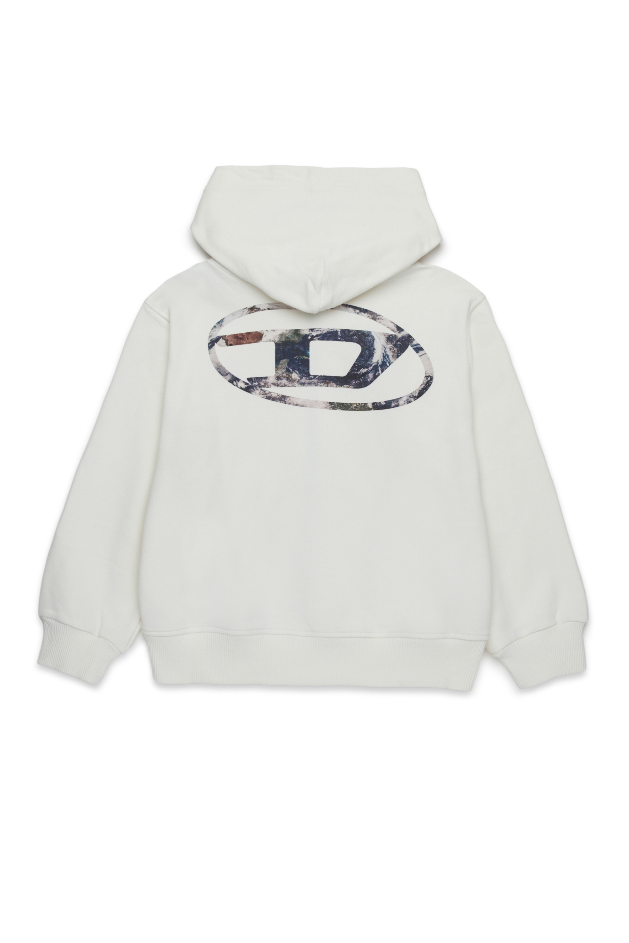 Diesel - SWELTHOODZIP  OVER, Sudadera con capucha y cremallera con logotipo Planet Camo Hombre in Blanco - 2