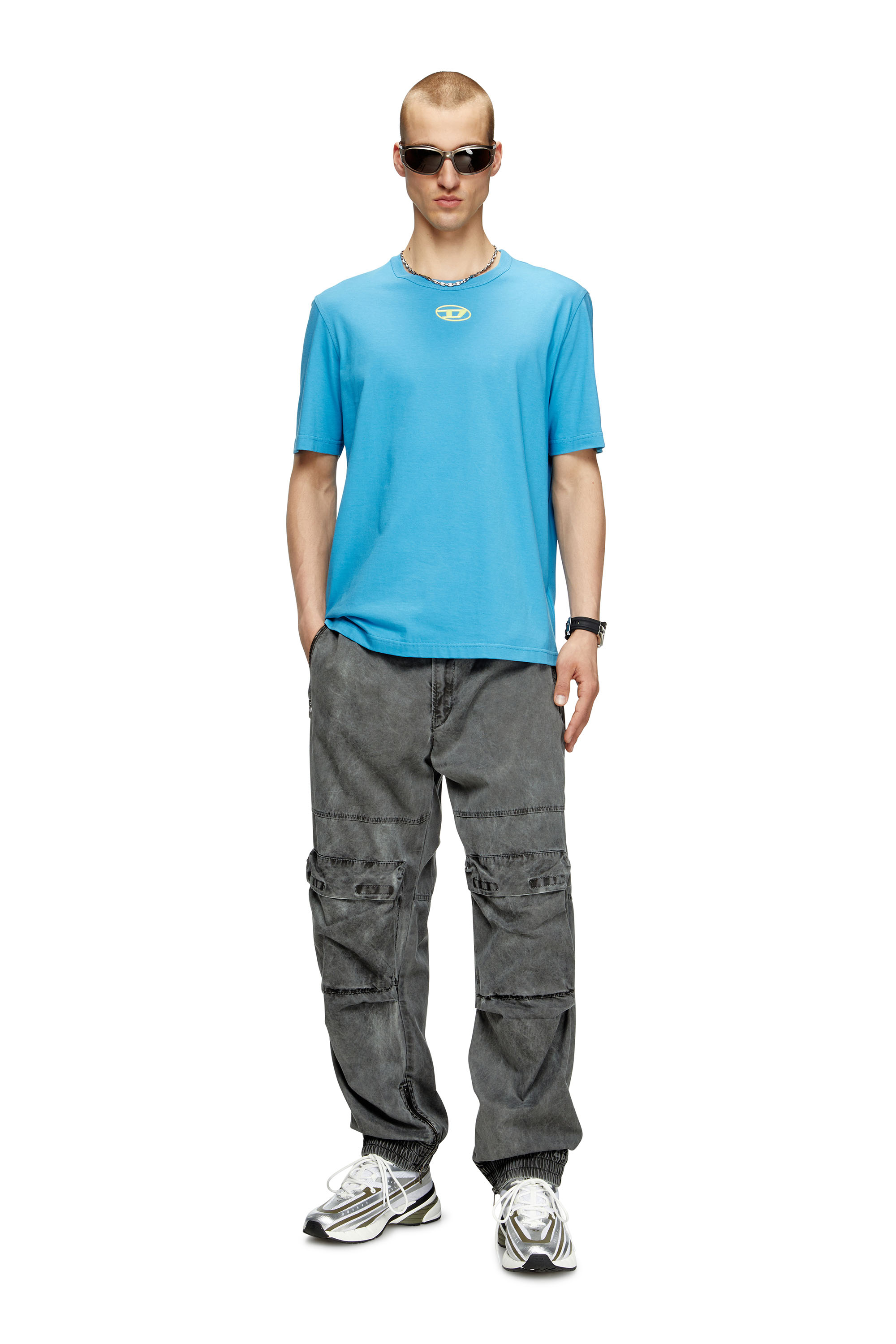 Diesel - T-ADJUST-OD, Camiseta con Oval D metálico Hombre in Azul marino - 1