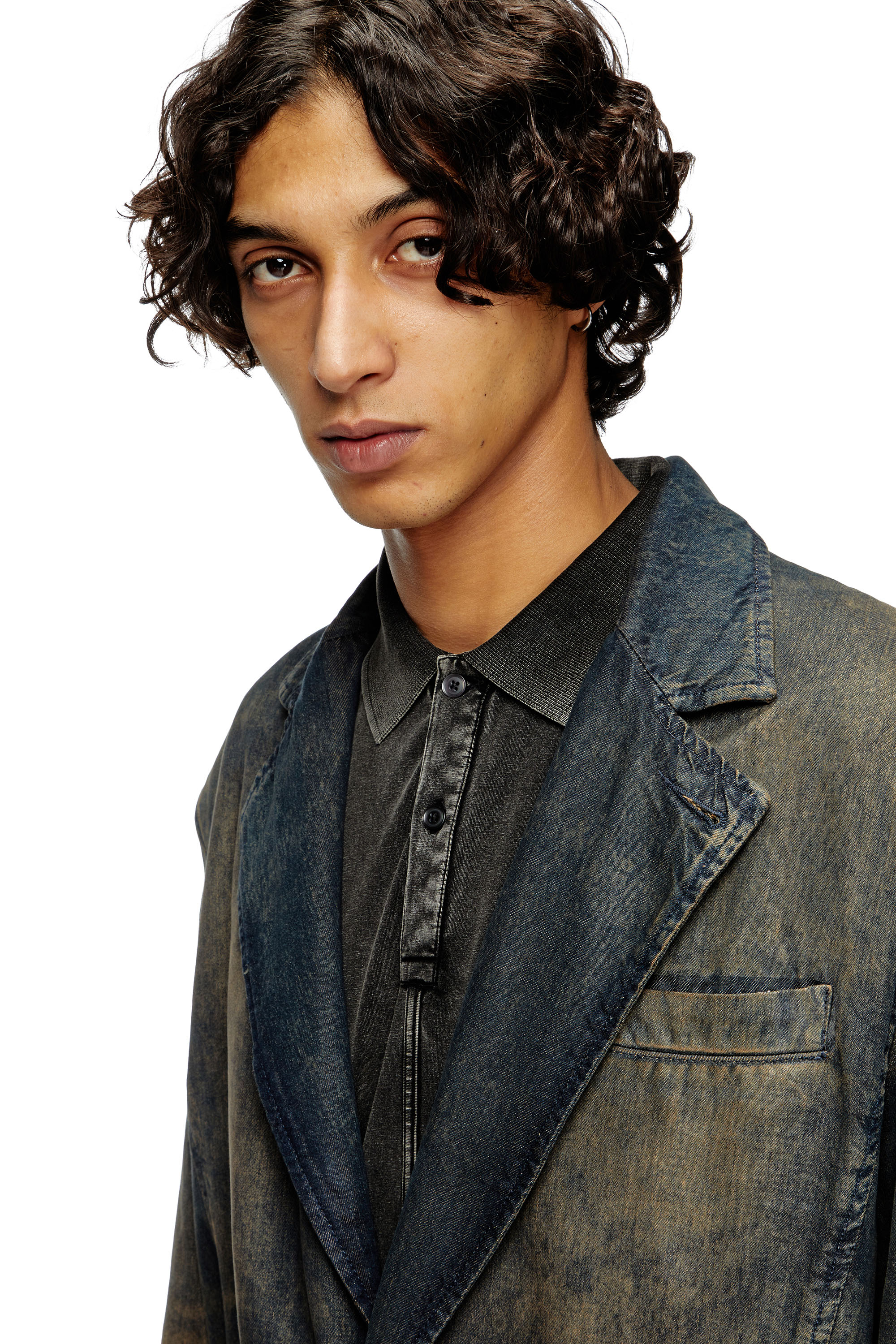 Diesel - D-REG-S, Blazer de denim fluido degradado Unisex in Azul marino - 5