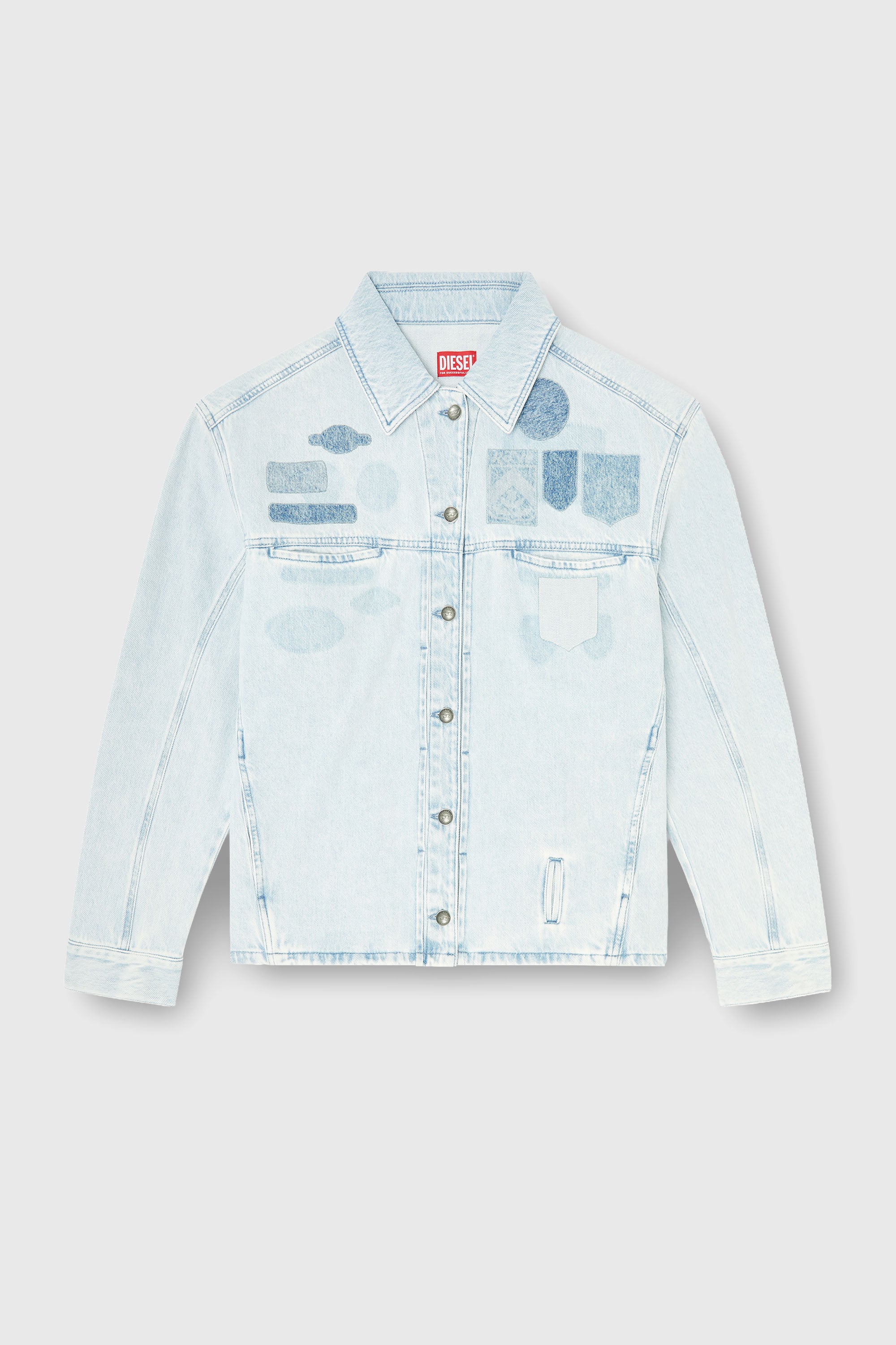 Diesel - D-RYMAVO-S, Sobrecamisa denim con efecto patch Unisex in Azul marino - 2