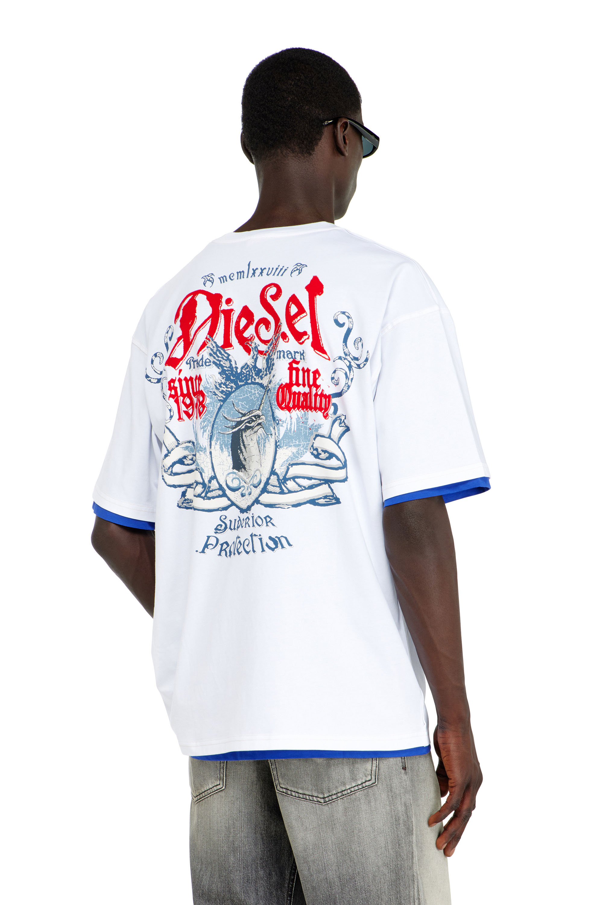 Diesel - T-BOXT-AA2, Camiseta de algod&oacute;n con gr&aacute;fico flocado Hombre in ToBeDefined - 4