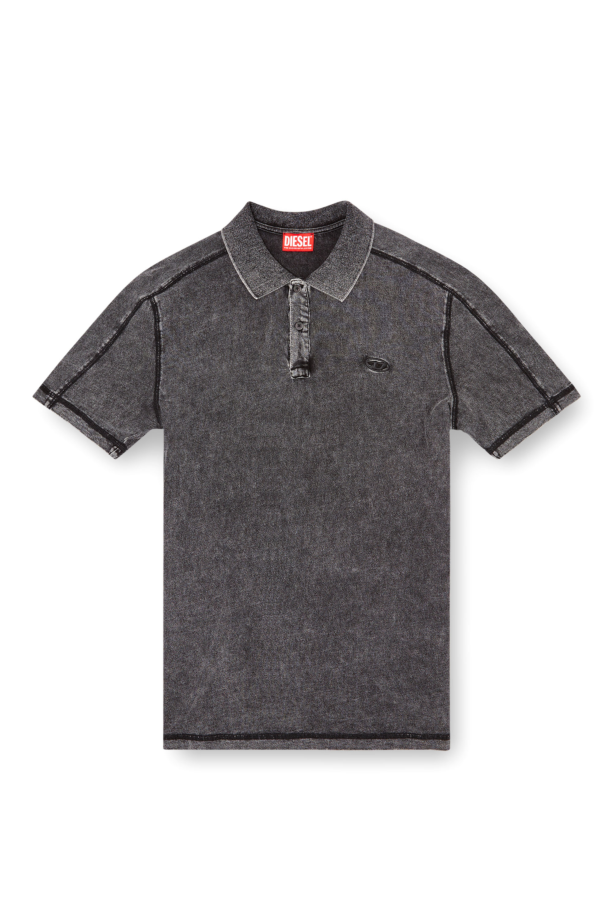 Diesel - T-SWIND-R1, Polo de aspecto denim Hombre in Negro - 3