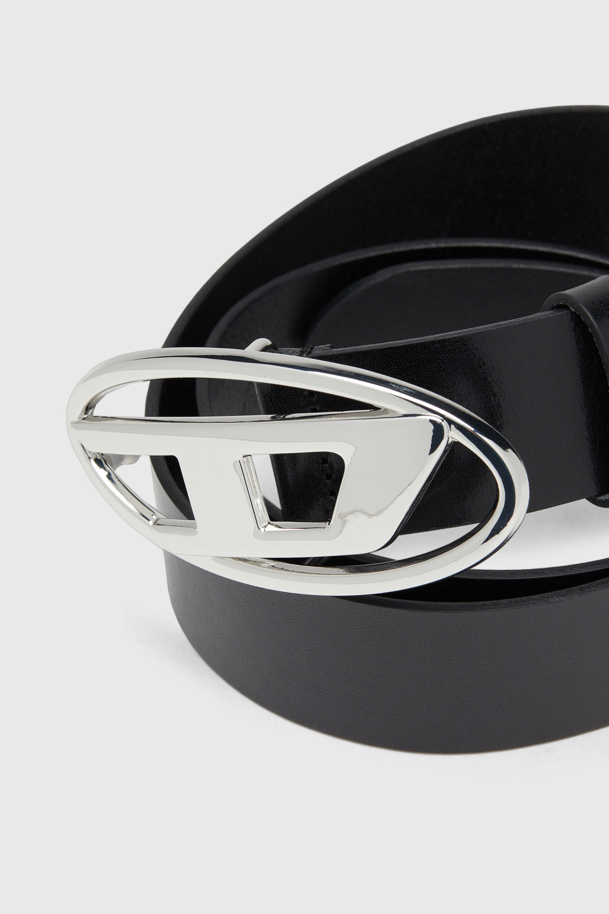 Diesel - B-1DR W, Cintur&oacute;n 3.9 cm de cuero con hebilla Oval D Mujer in Negro - 2