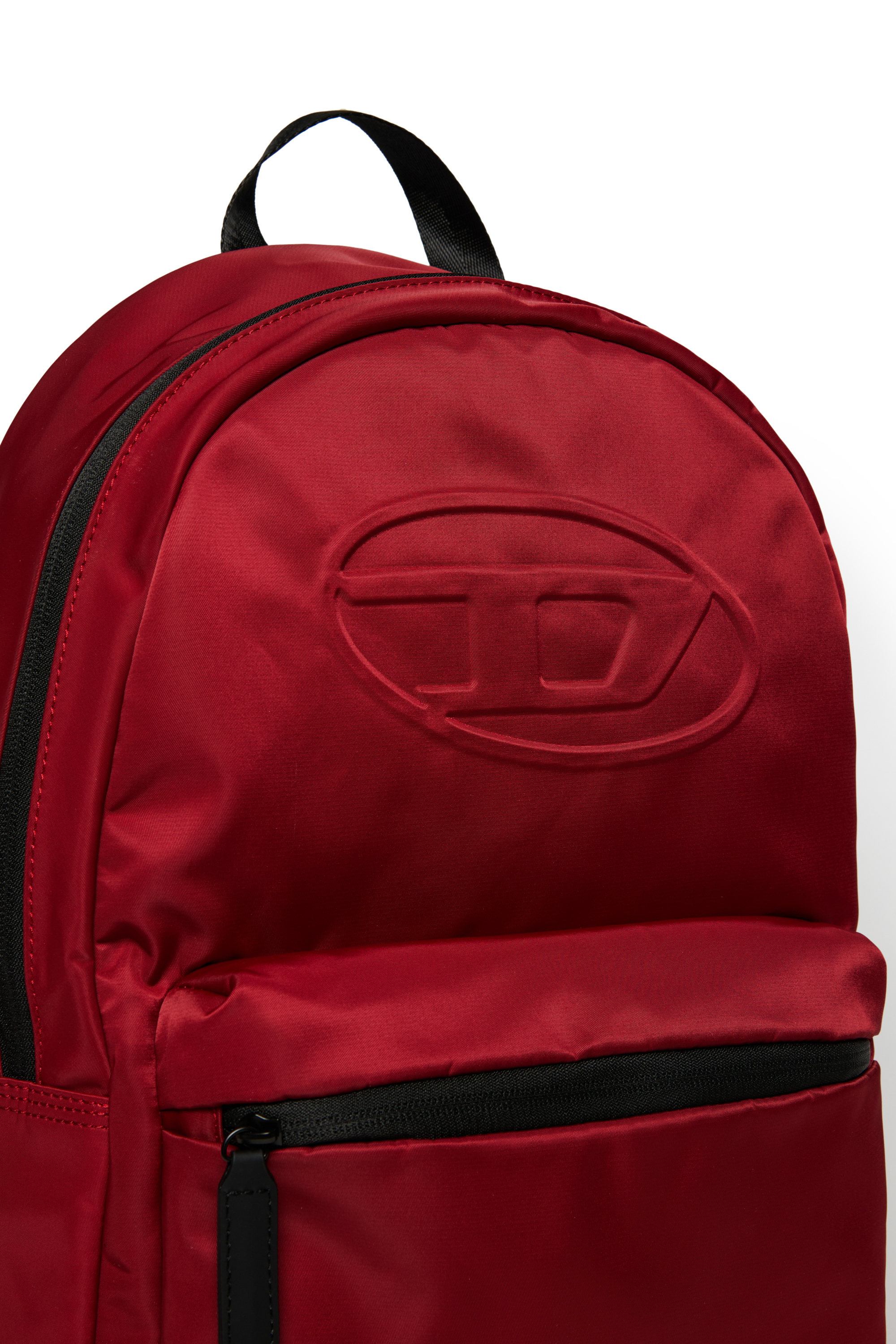 Diesel - WOVAL, Mochila de nailon con Oval D en relieve Unisex in Rojo - 4