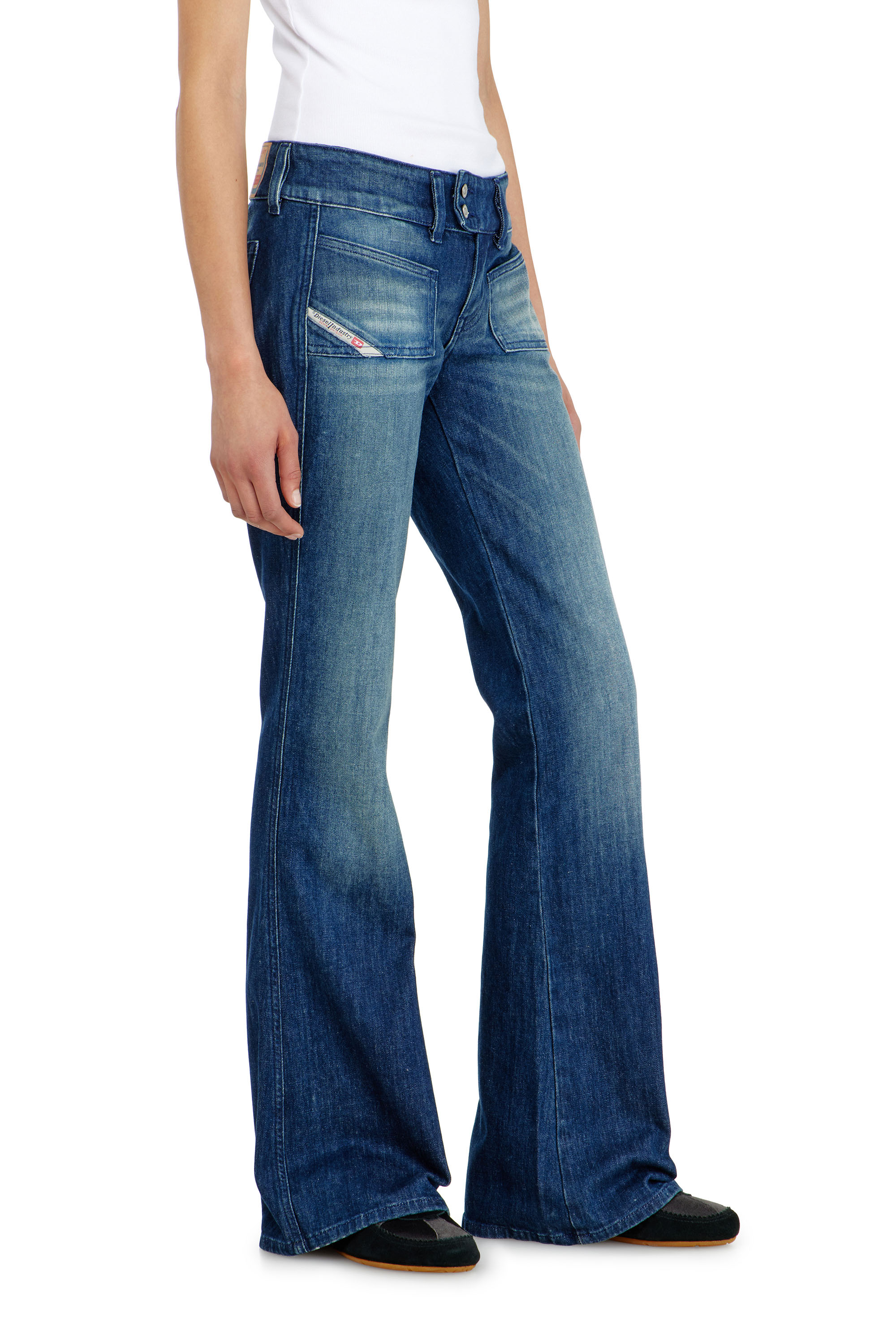 Diesel - Bootcut Jeans D-Hush 0KBBR Mujer, Azul Oscuro - 7