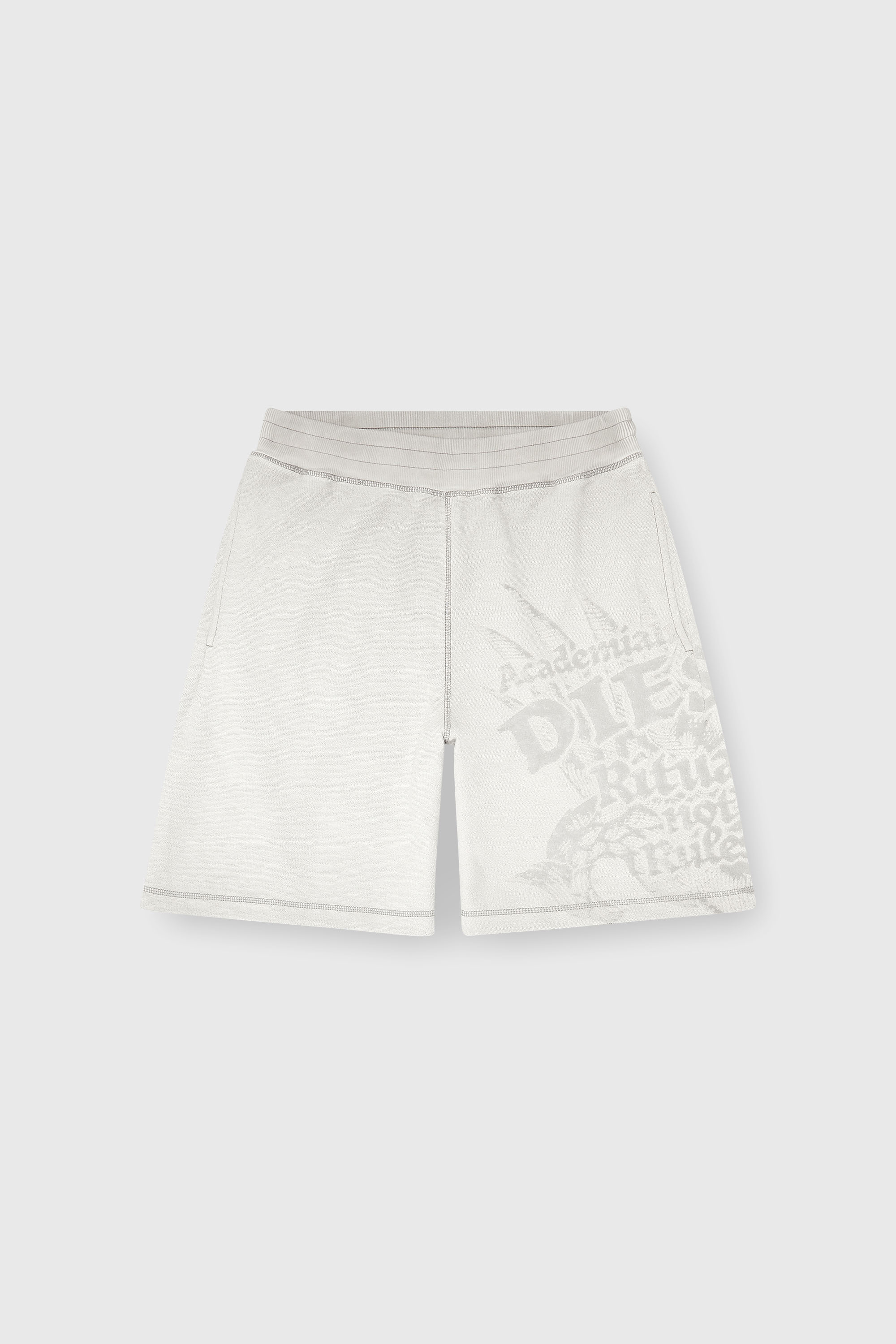 Diesel - P-RAWCROW, Pantalones cortos tipo sudadera con motivos devor&eacute; Hombre in Gris - 2