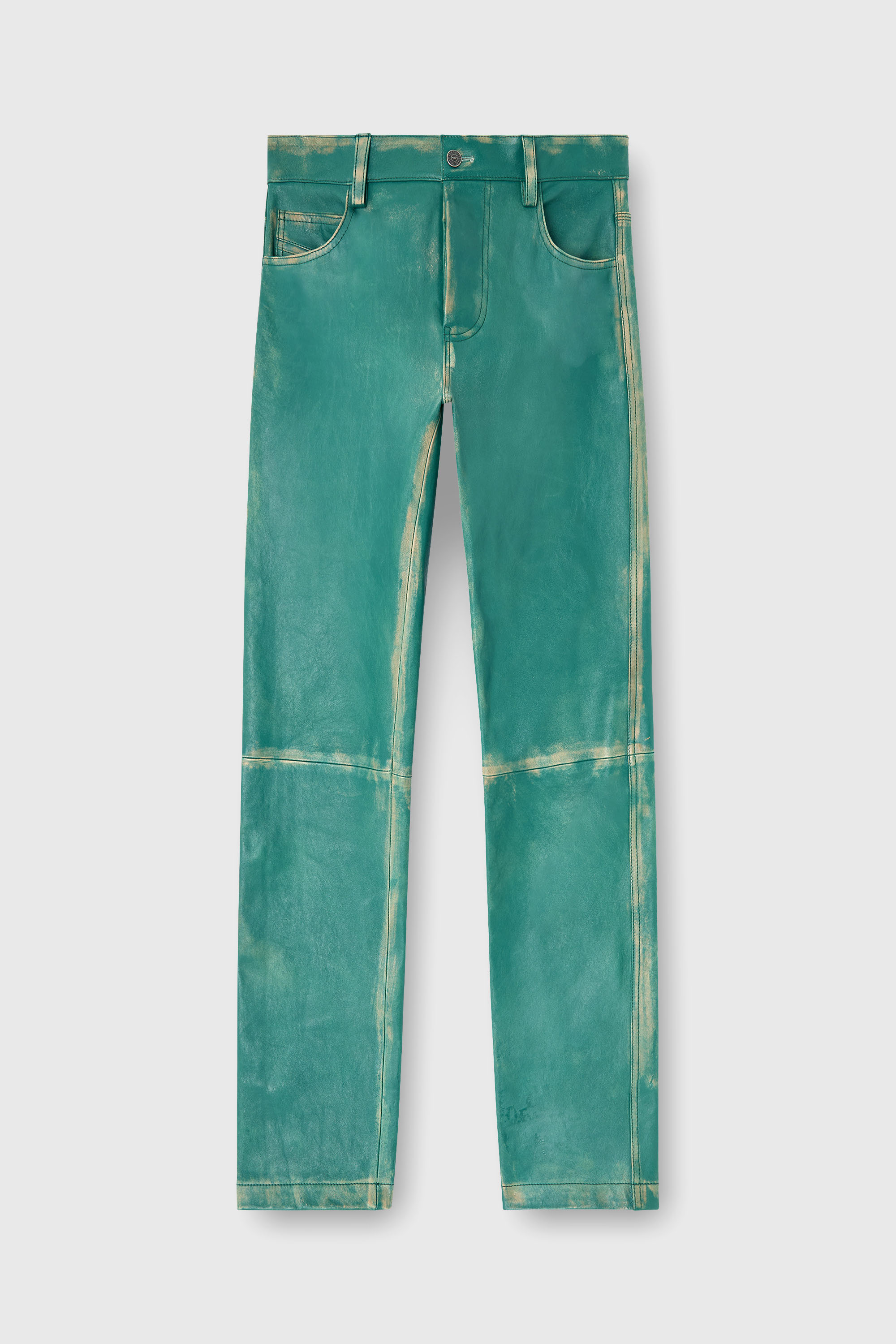 Diesel - P-OCKET, Pantal&oacute;n de cuero tratado Hombre in Verde - 2