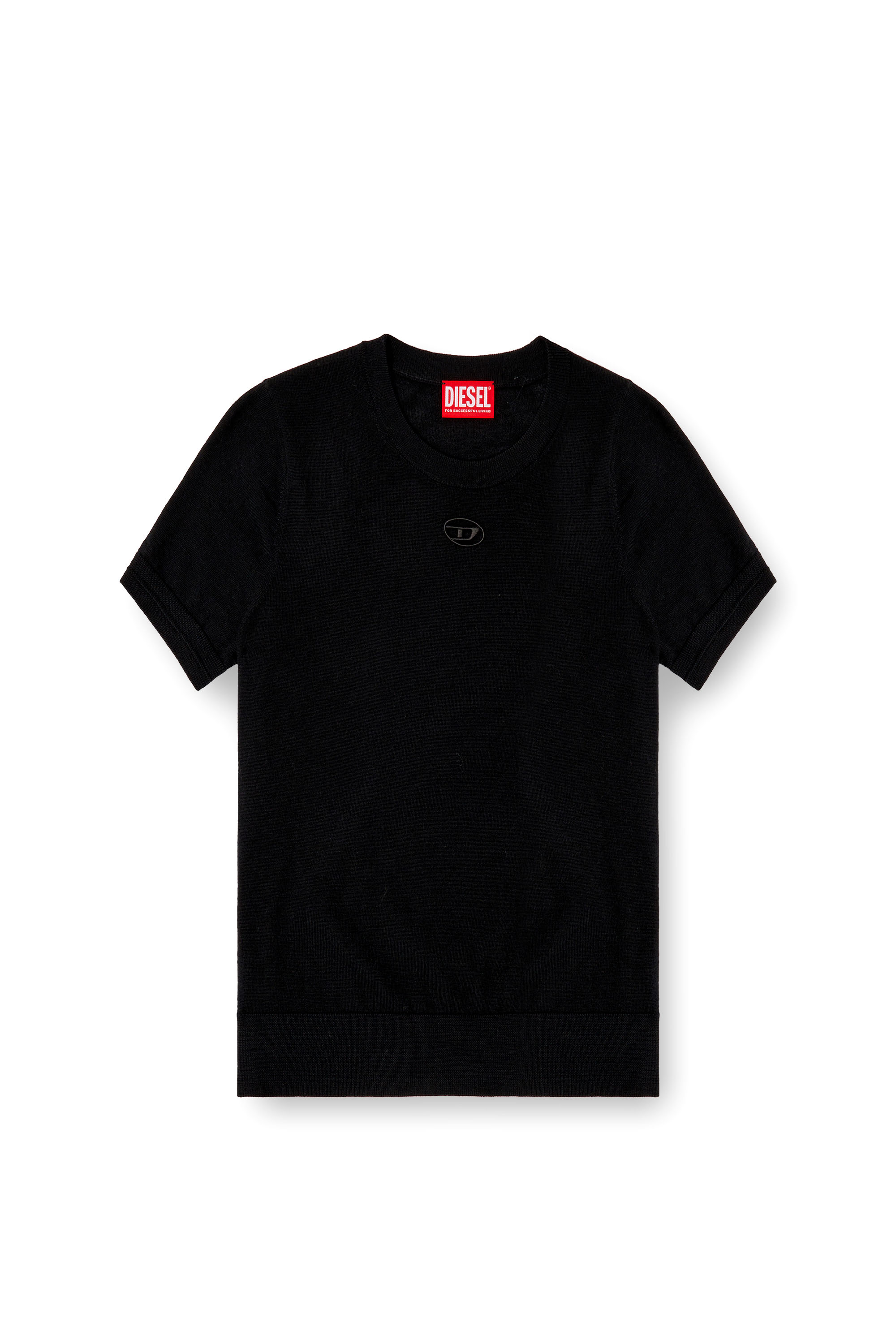 Diesel - M-ALINE, Jersey de manga corta de lana Mujer in Negro - 2