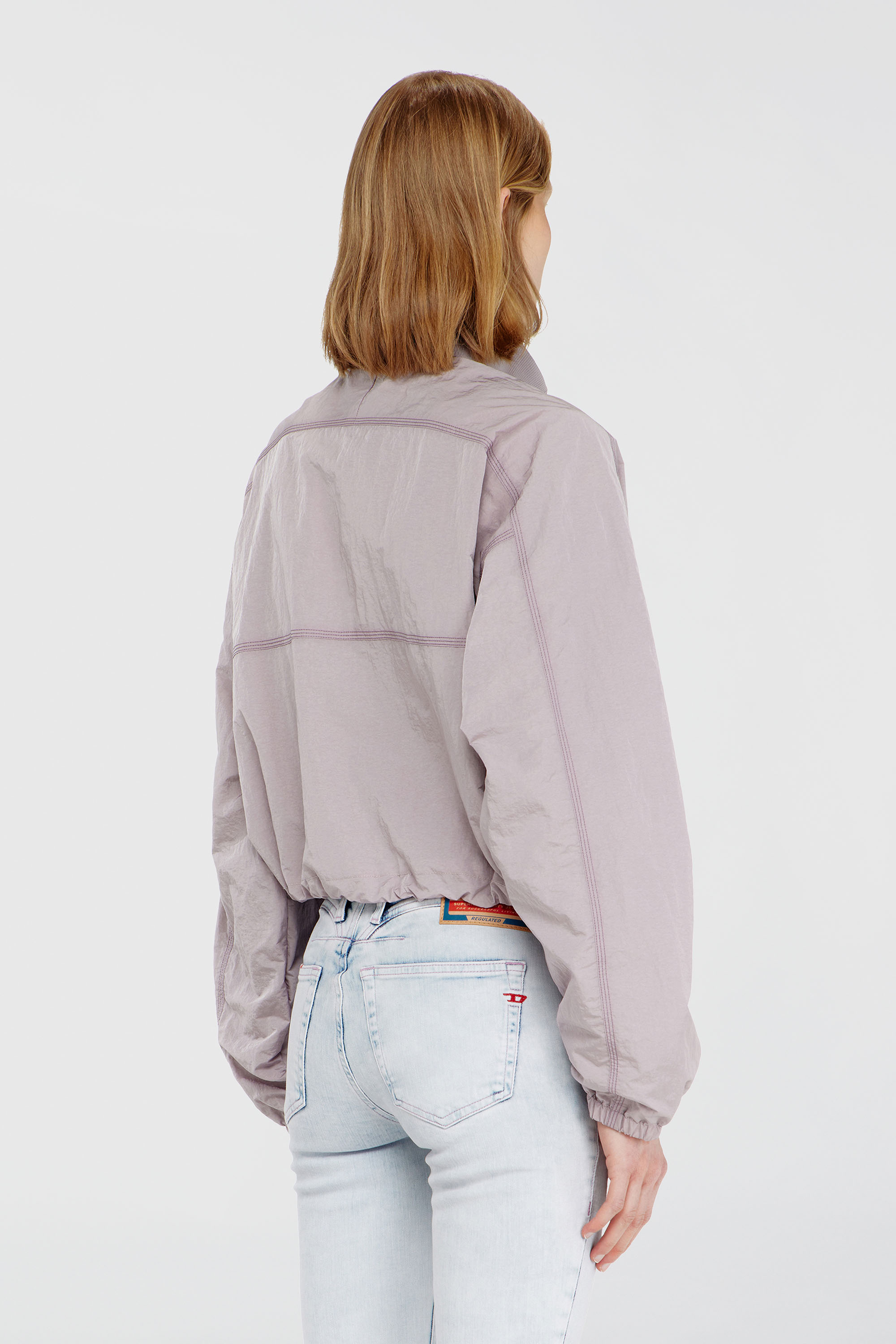 Diesel - G-ANOCK, Chaqueta relaxed de nailon con cuello alto Mujer in Morado - 4