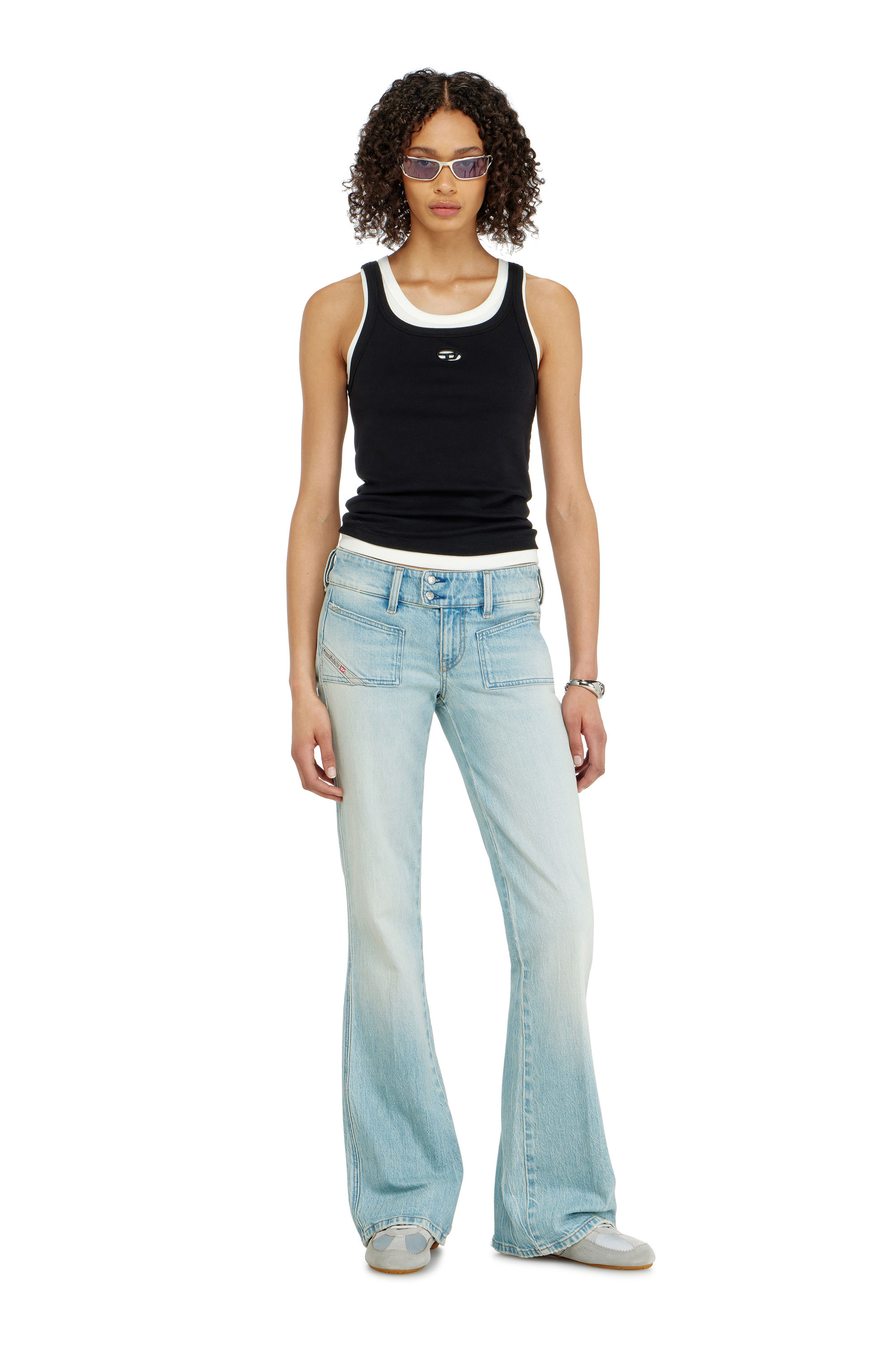 Diesel - Bootcut Jeans D-Hush 0KBBX Mujer, Azul Claro - 1