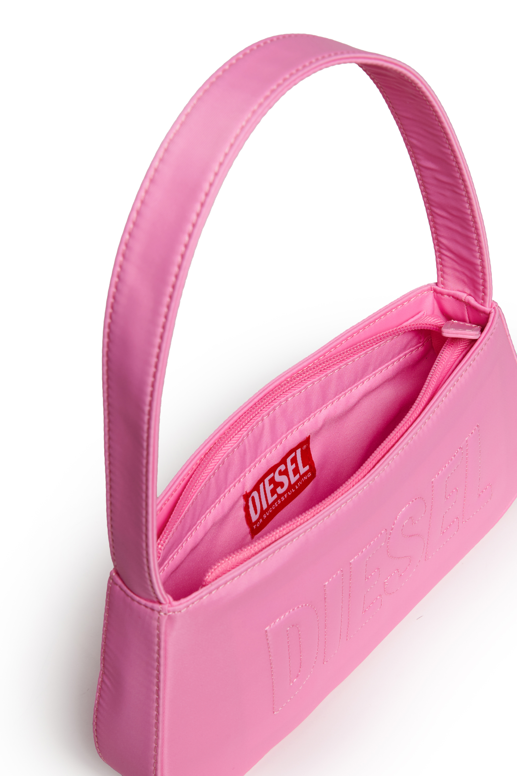 Diesel - WDELIA, WDELIA Bolsa de nylon con logotipo bordado Mujer in Rosa - 5
