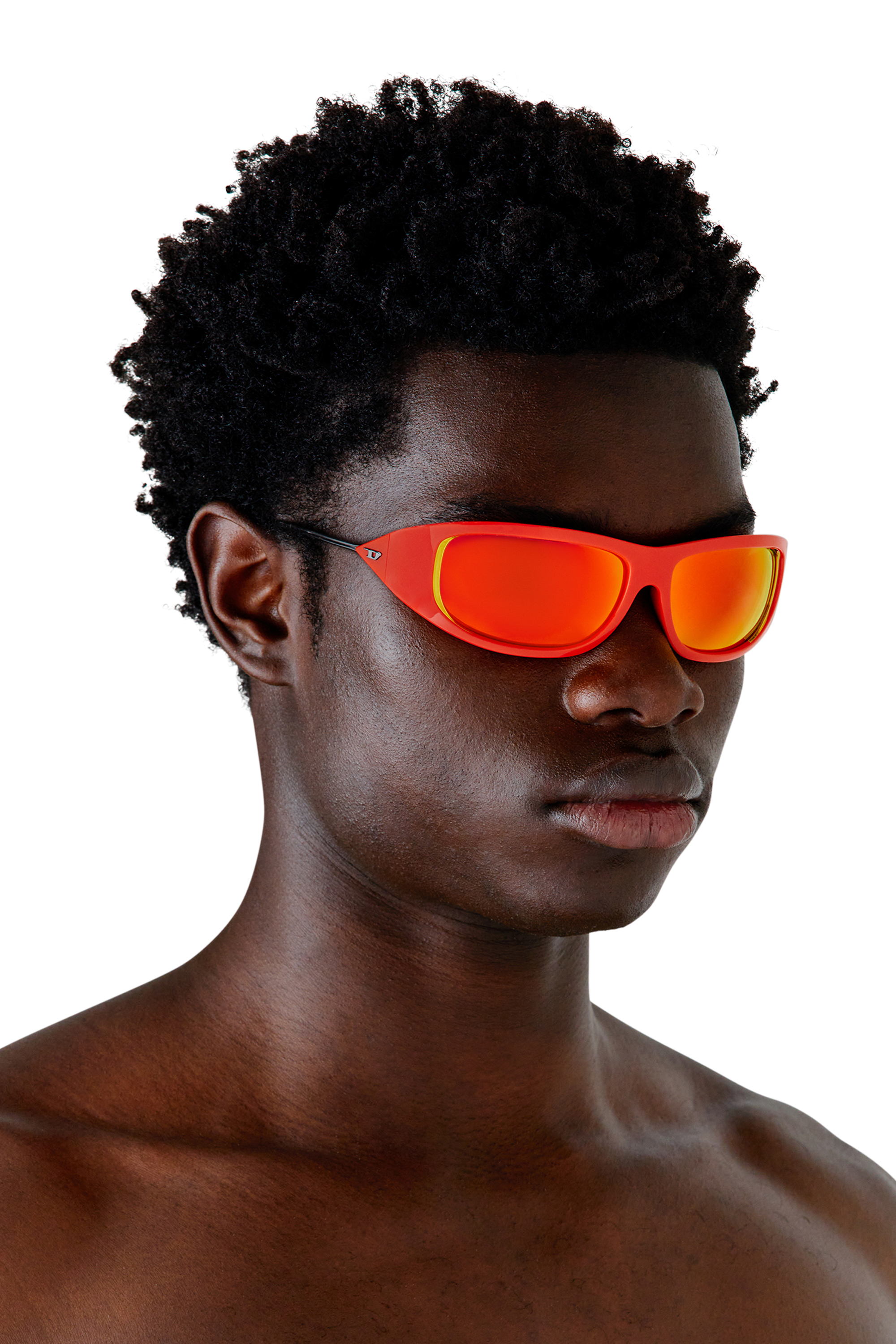 Diesel - 0DL3001, Unisex Wraparound style sunglasses in Orange - Image 5