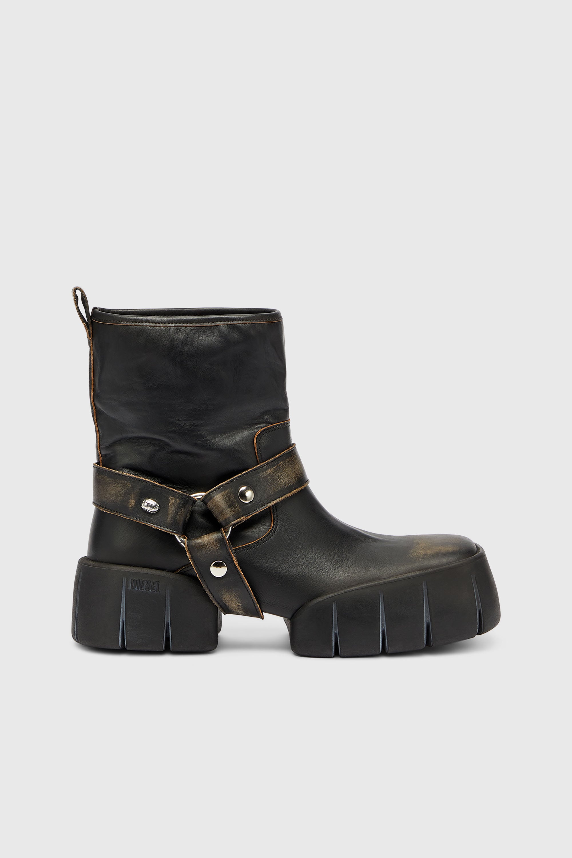 Diesel - D-TEX TU, D-Tex - Botas biker de piel envejecida Hombre in Marr&oacute;n - 1