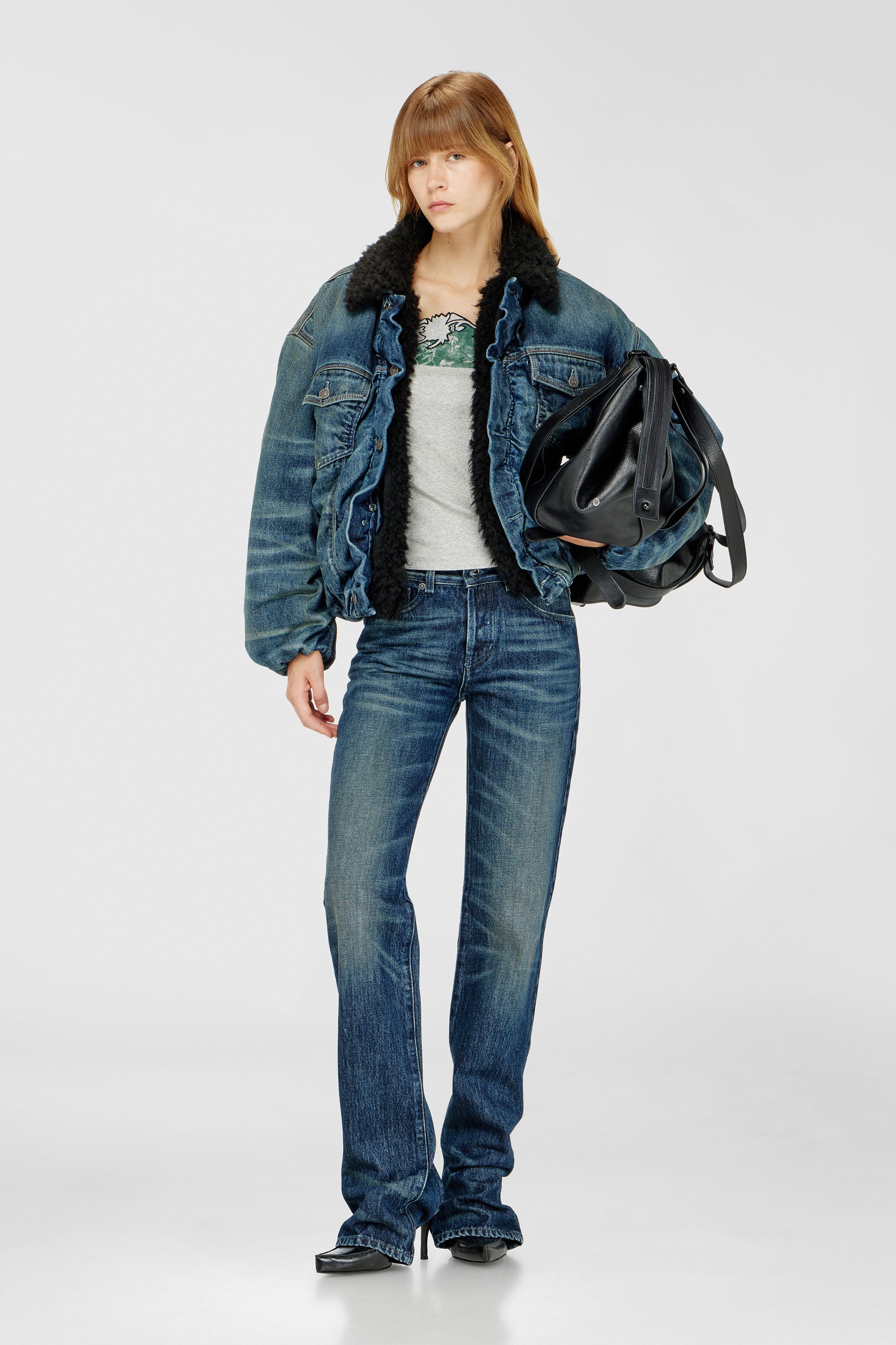 Diesel - T-EDNA, Camiseta de canal&eacute; con bordado floral en contorno Mujer in Multicolor - 2