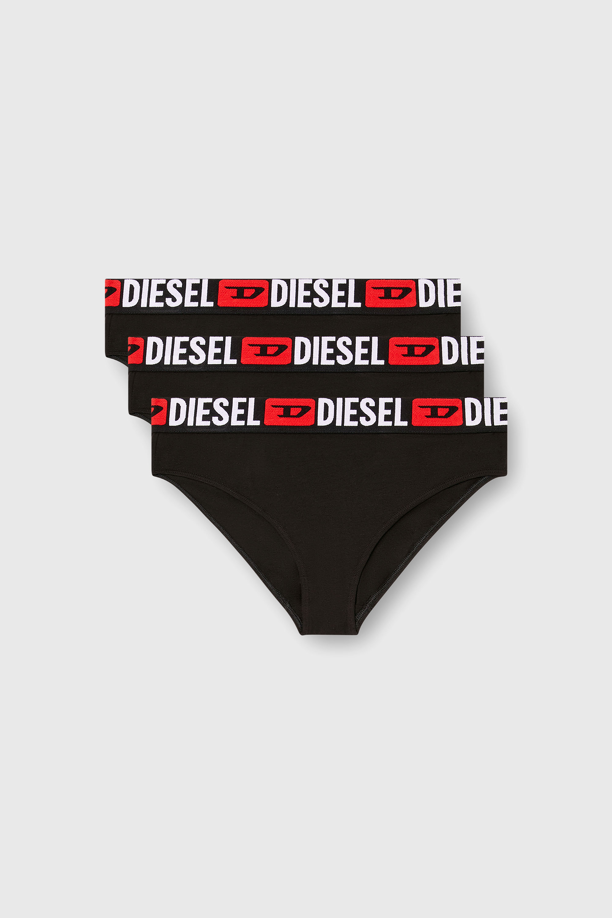 Diesel - SAM-D-CORE-3PACK, Paquete de tres bragas con cintura con logotipo grande Mujer in Negro - 1