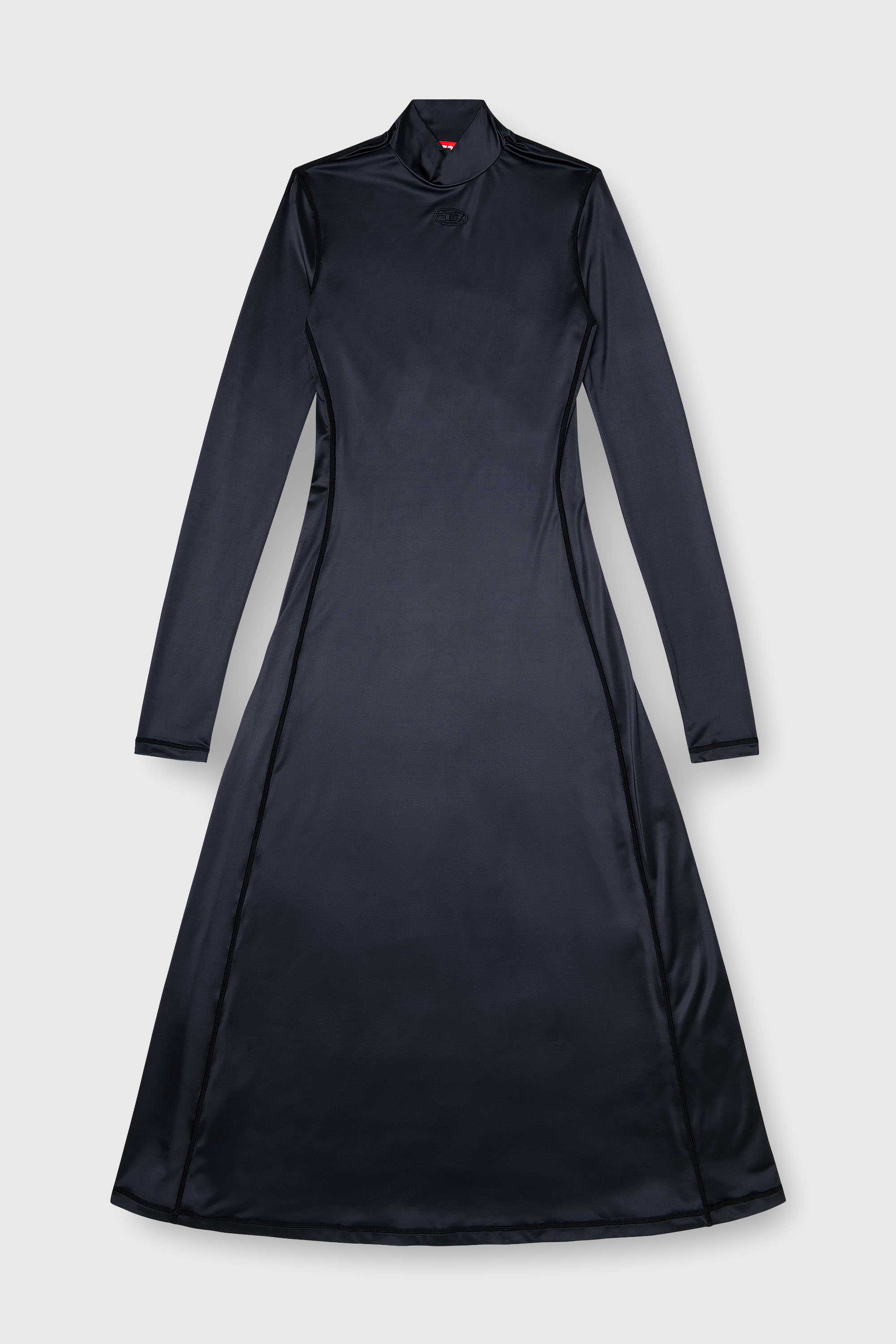 Diesel - D-UNGO, Vestido midi fluido con cuello alto Mujer in Negro - 2