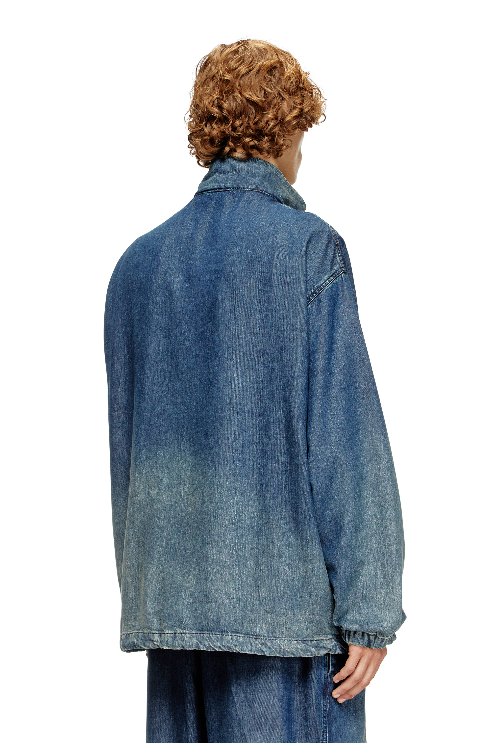 Diesel - D-KRAP-S6, Chaqueta con cremallera de denim fluido Hombre in Azul marino - 4