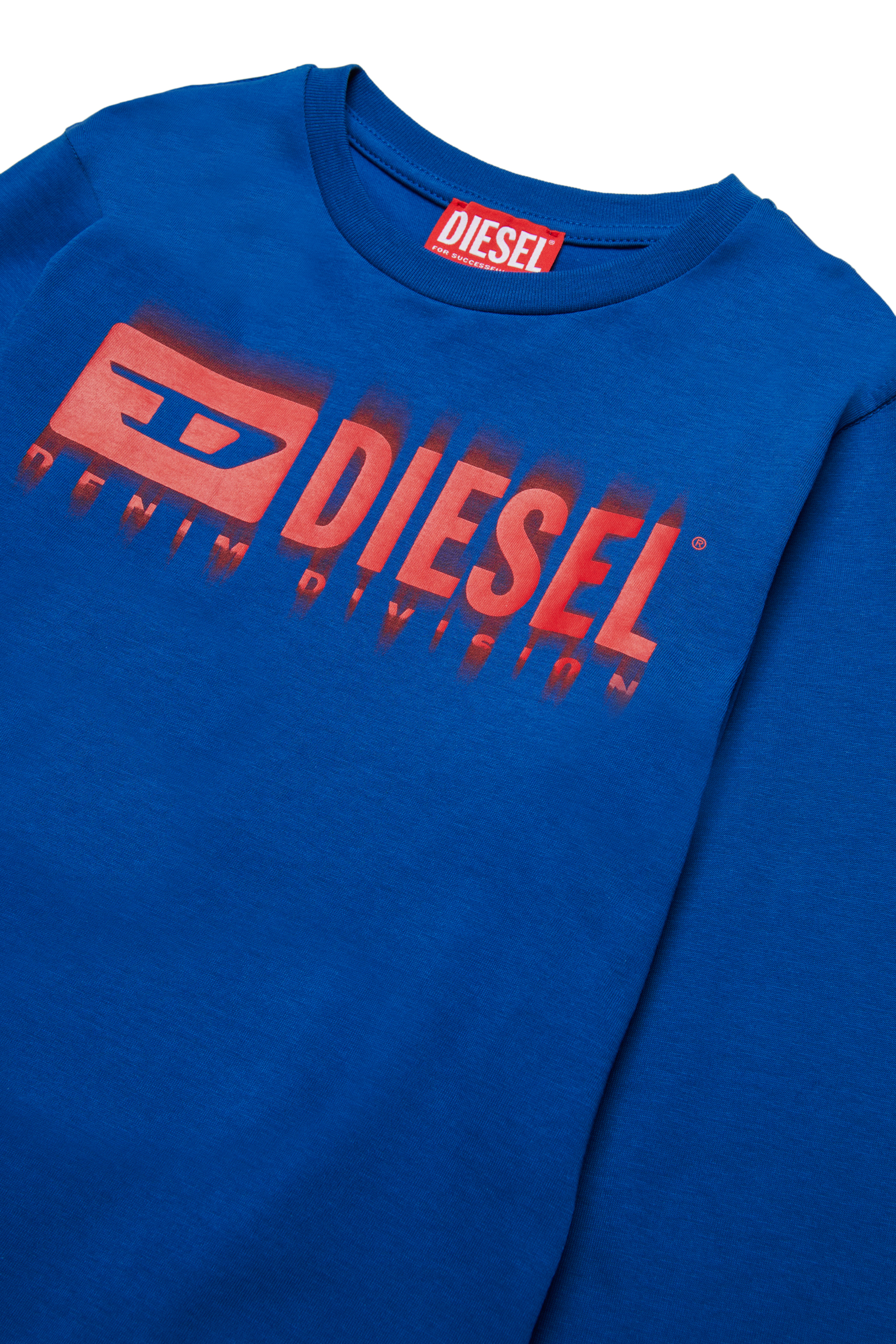 Diesel - TDIEGORL6LS, Camiseta de manga larga con logotipo manchado Hombre in Azul marino - 3