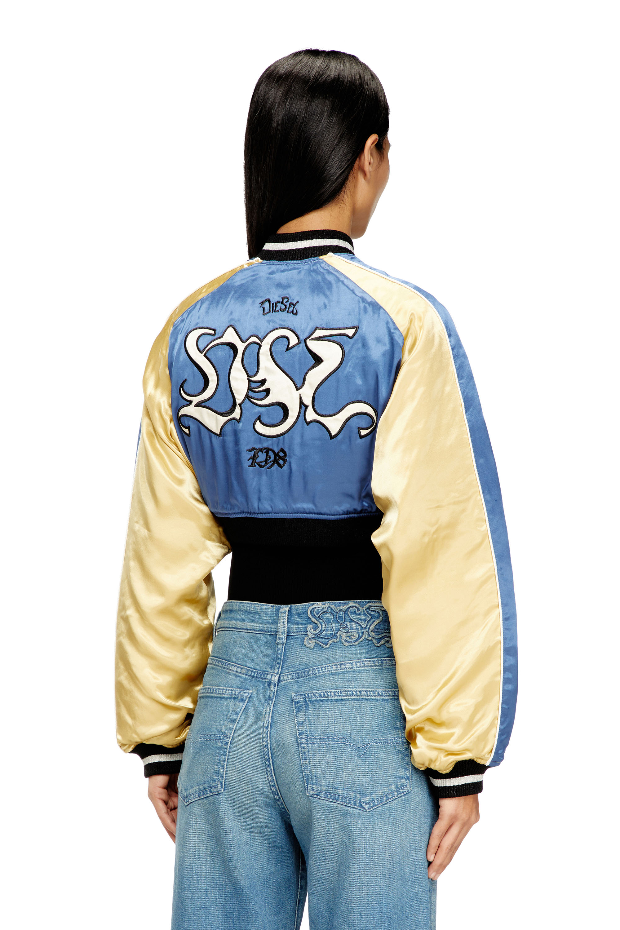 Diesel - G-OSPEL-CP, Chaqueta souvenir satinada corta Mujer in Multicolor - 4
