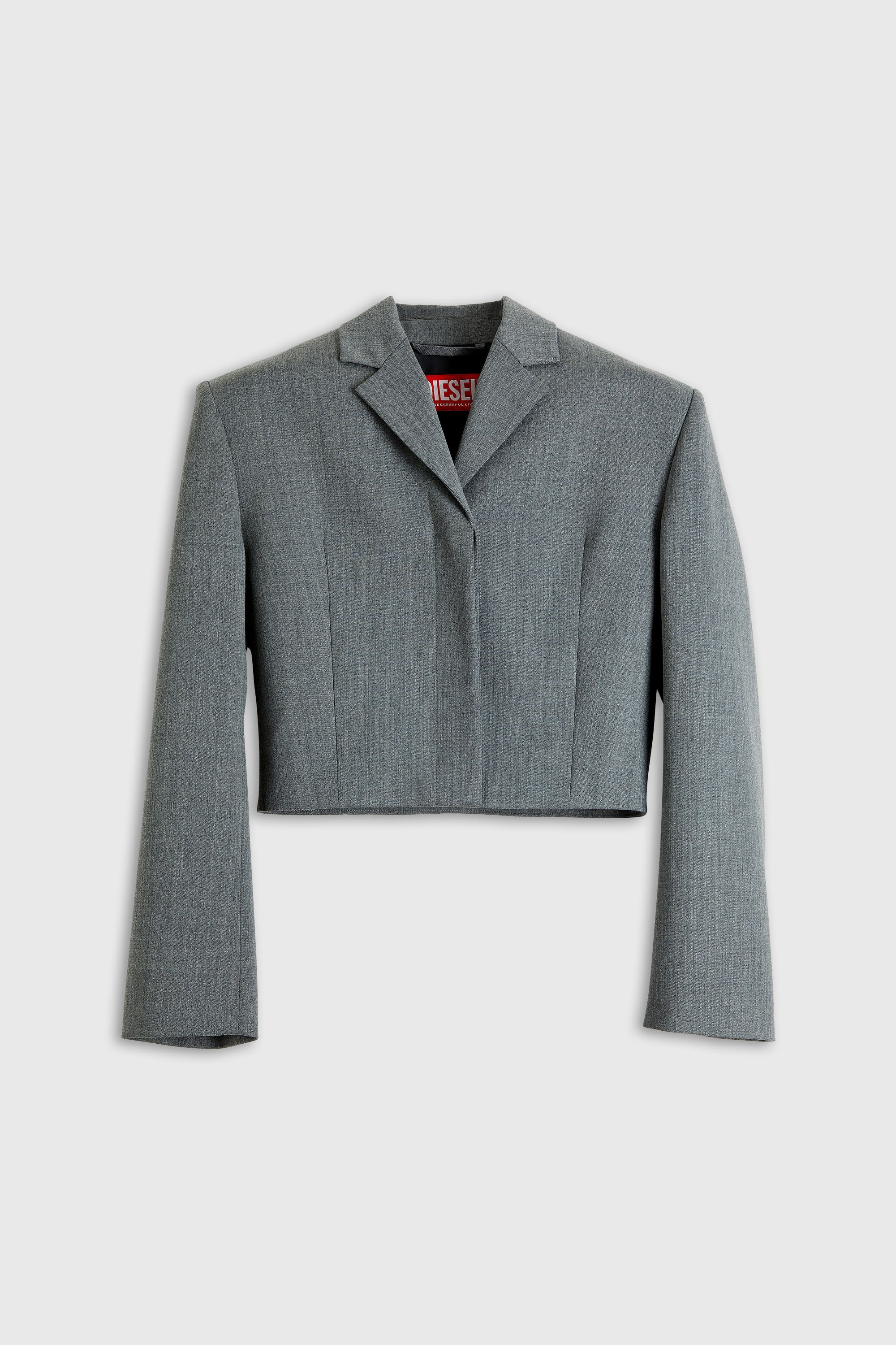 Diesel - G-LANCE, Blazer cropped de traje mezcla de lana Mujer in Gris - 2
