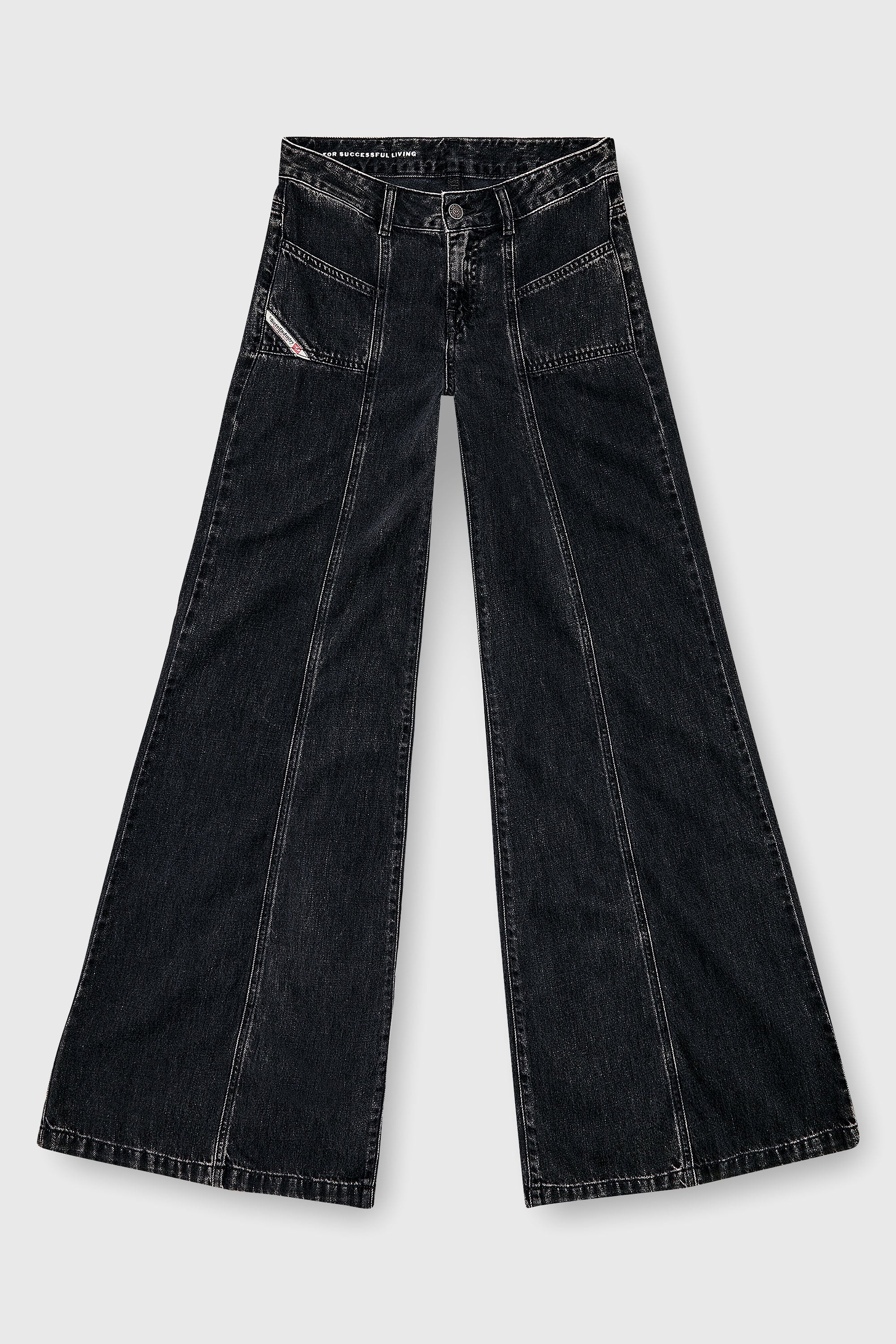 Diesel - Flare Jeans D-Akii 068HN Mujer, Negro/Gris oscuro - 2