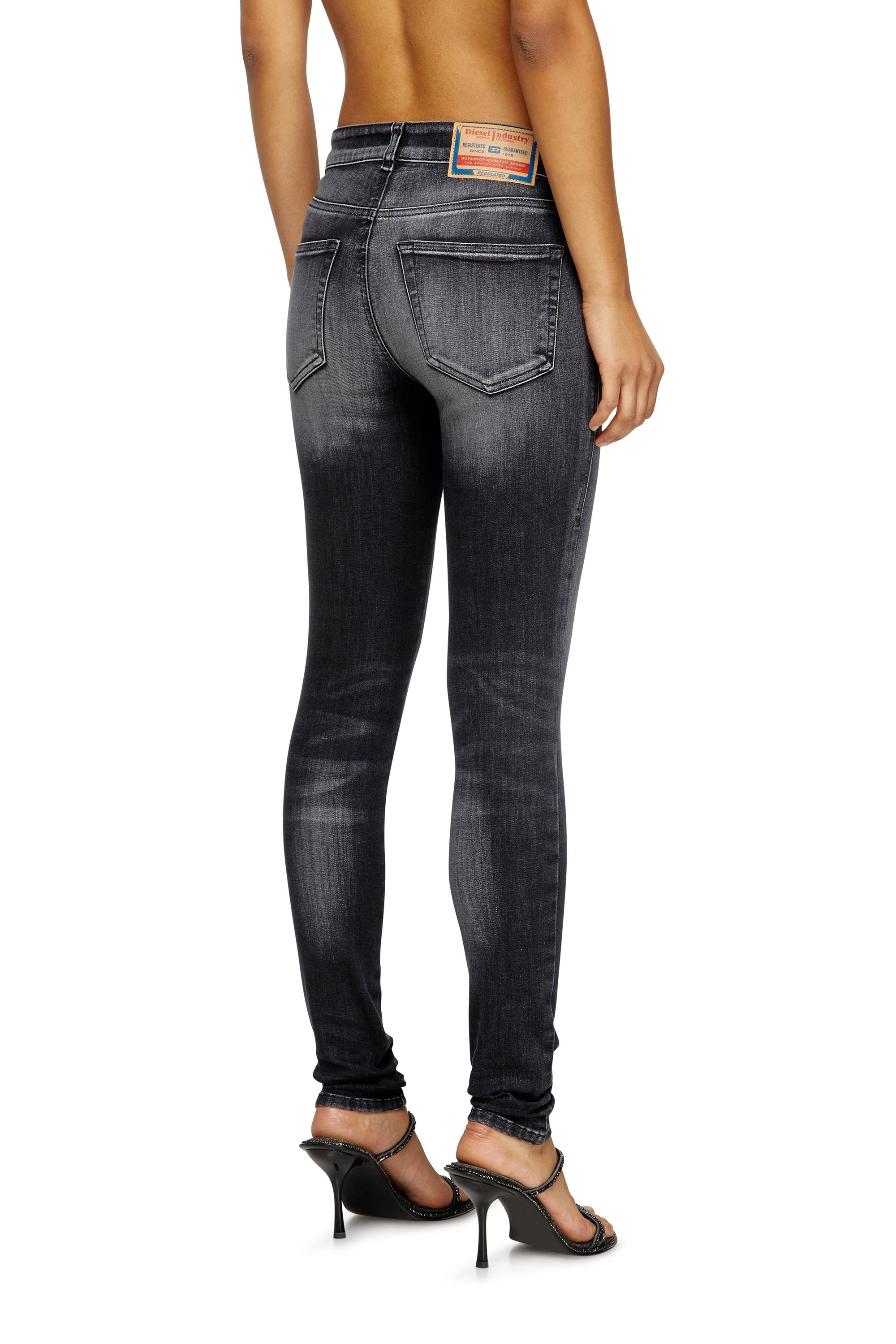 Diesel - Skinny Jeans 2017 Slandy 09K97 Mujer, Negro/Gris oscuro - 4