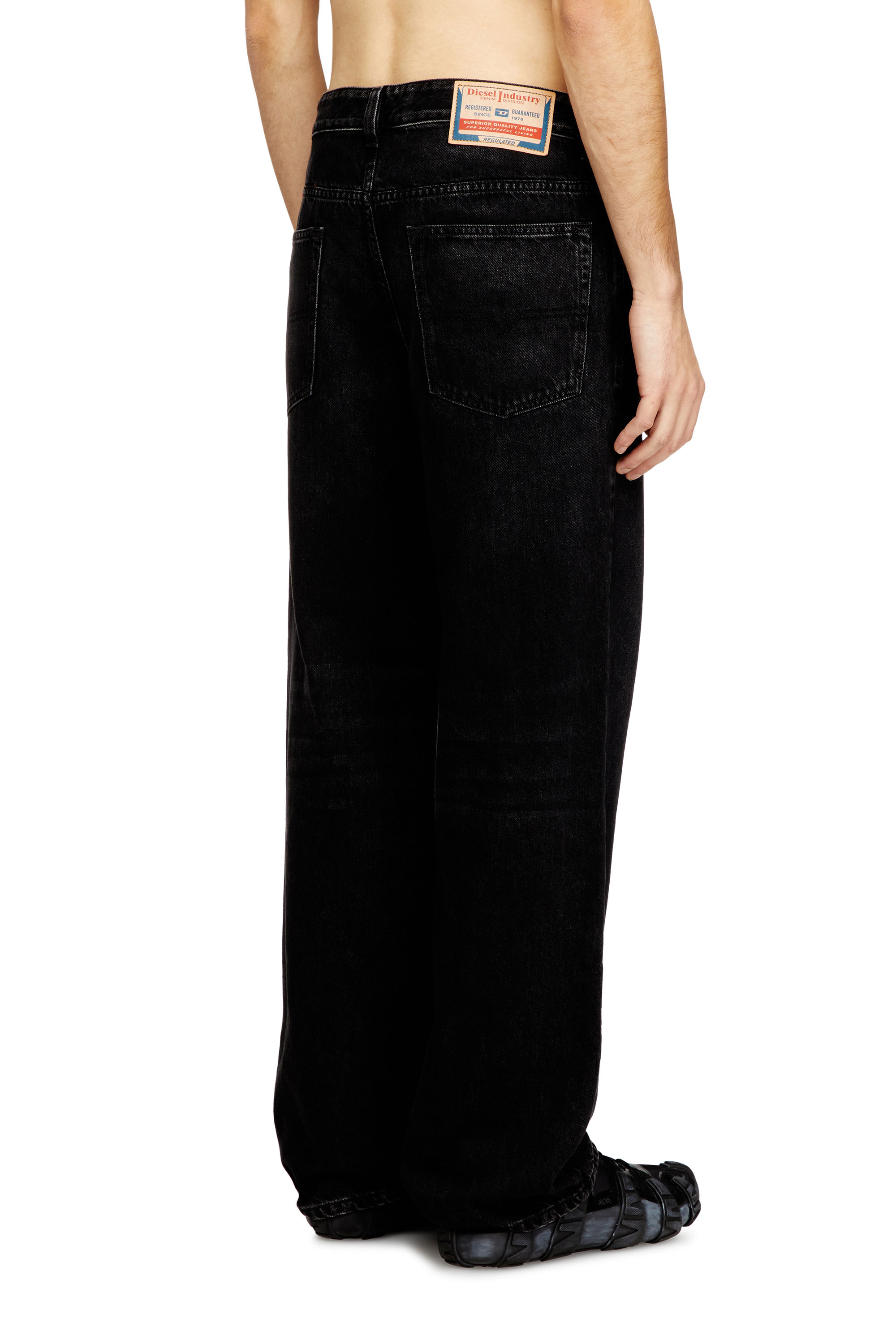 Diesel - Relaxed Jeans 2001 D-Macro 09P09 Hombre, Negro/Gris oscuro - 4