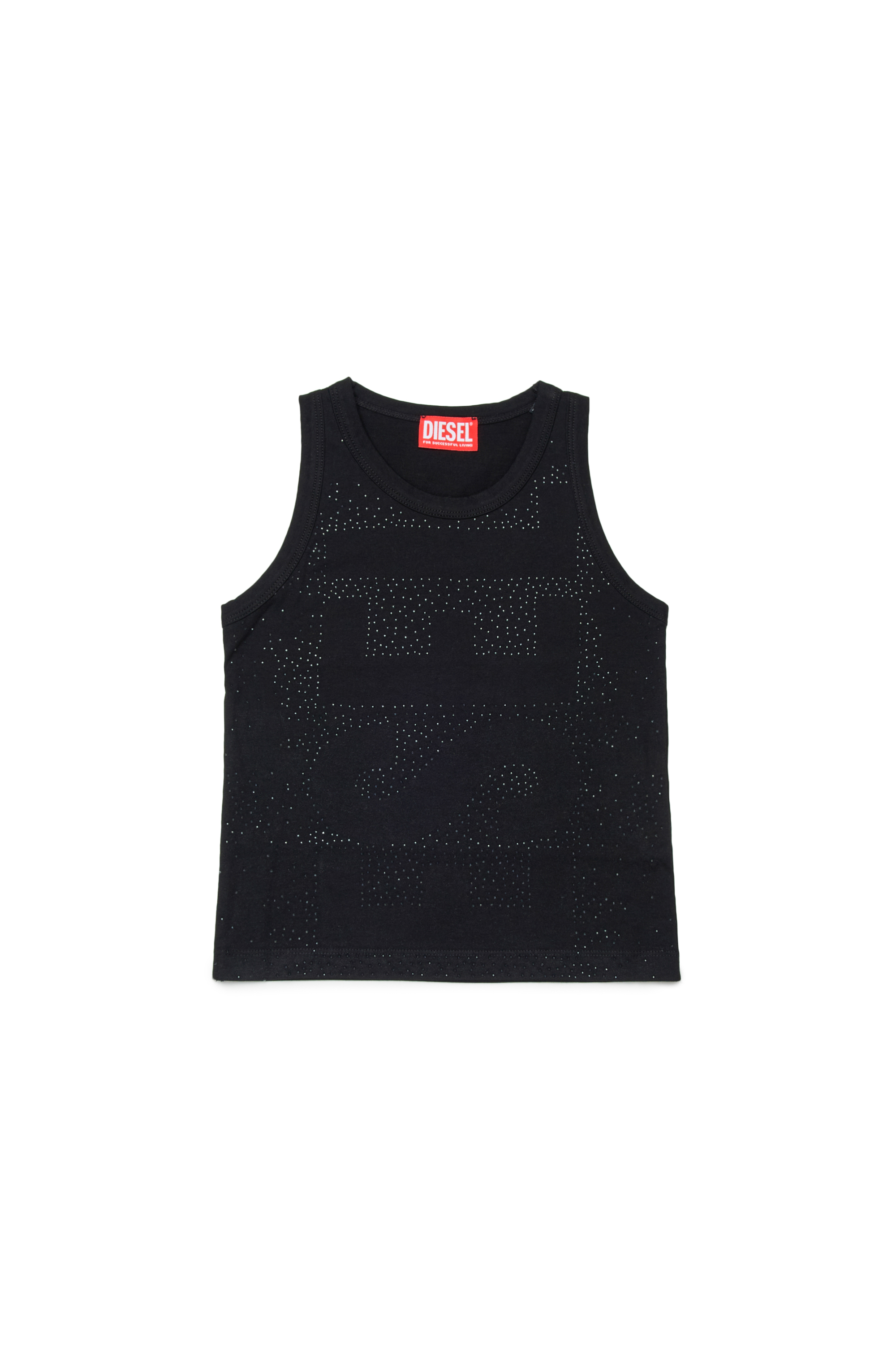 Diesel - TSTUDS, Camiseta de tirantes con logo tachonado Mujer in Negro - 1