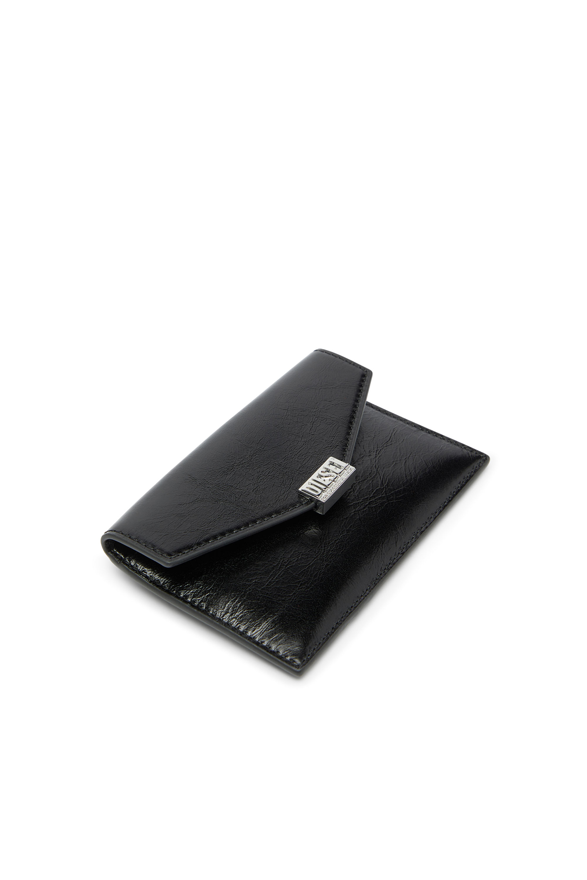 Diesel - D-ENVELOP CARD HOLDER, Tarjetero tipo sobre en piel brillante arrugada Mujer in ToBeDefined - 3