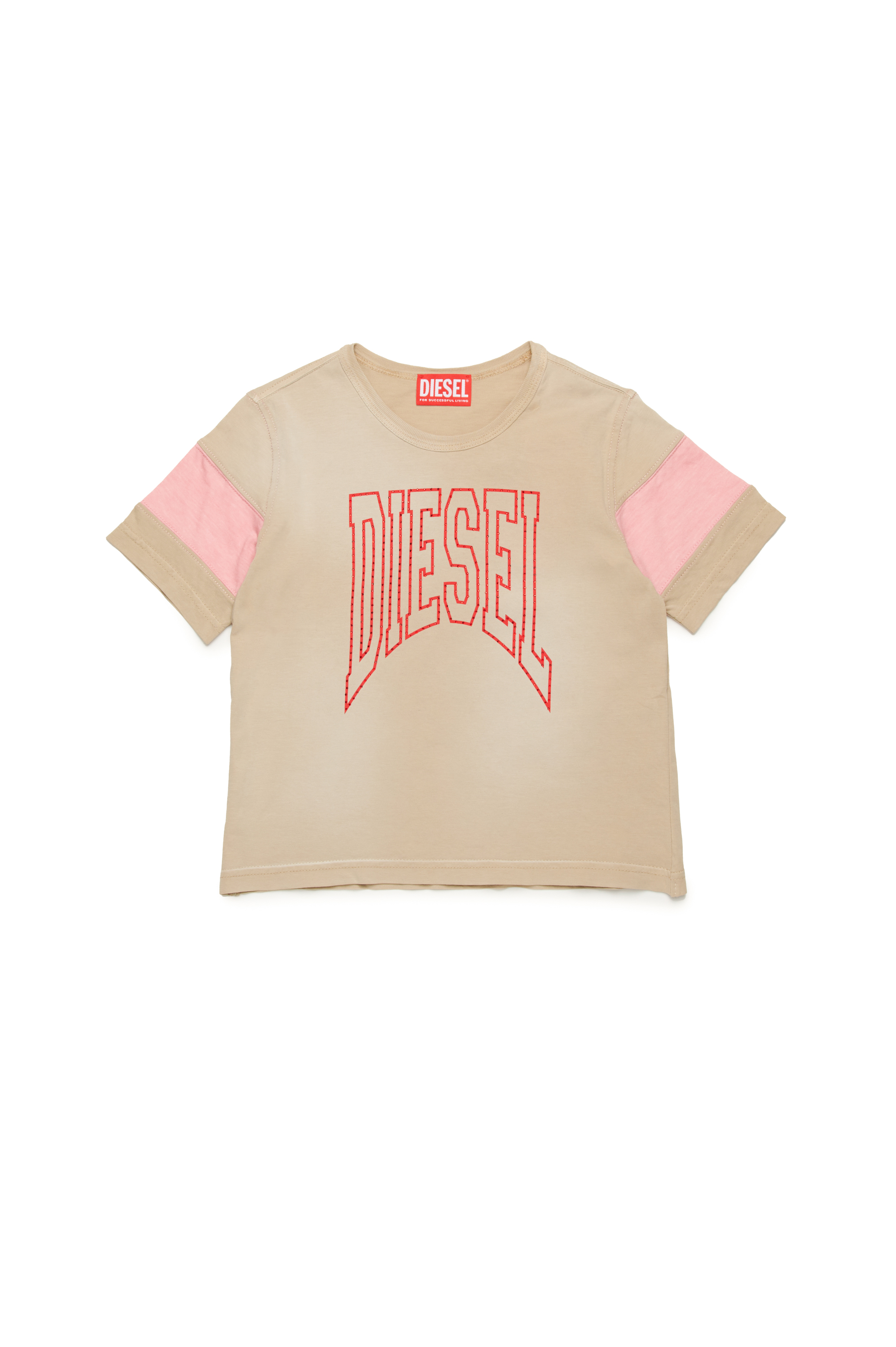 Diesel - TUNCUSL, Camiseta con logotipo delineado en cristal Mujer in Marrón - 1