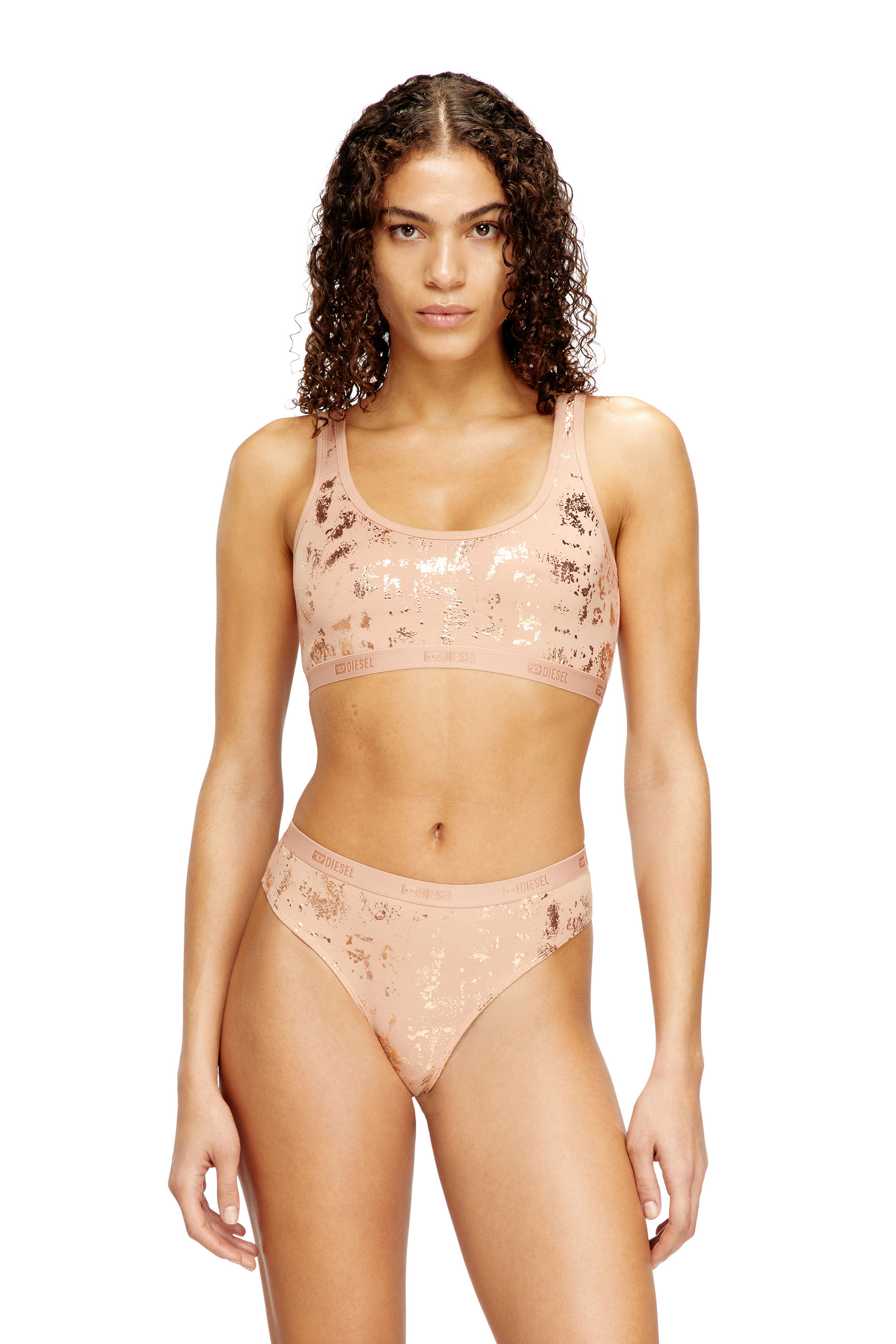 Diesel - ORIBA-GFT, Bralette de algodón elástico con estampado metálico Mujer in ToBeDefined - 1