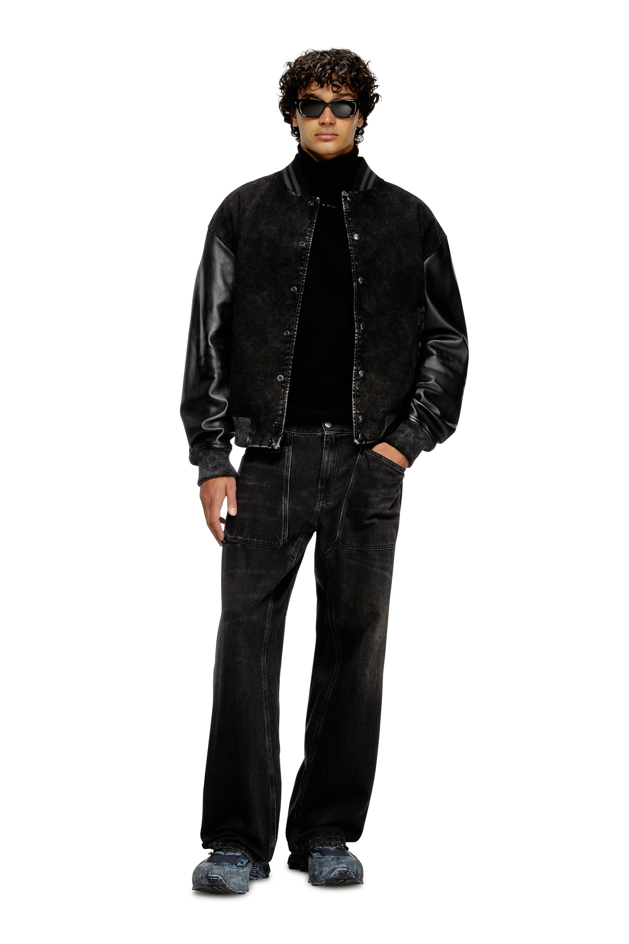 Diesel - K-VIERI-TN, Jersey con cuello alto de lana y cachemira Hombre in Negro - 2