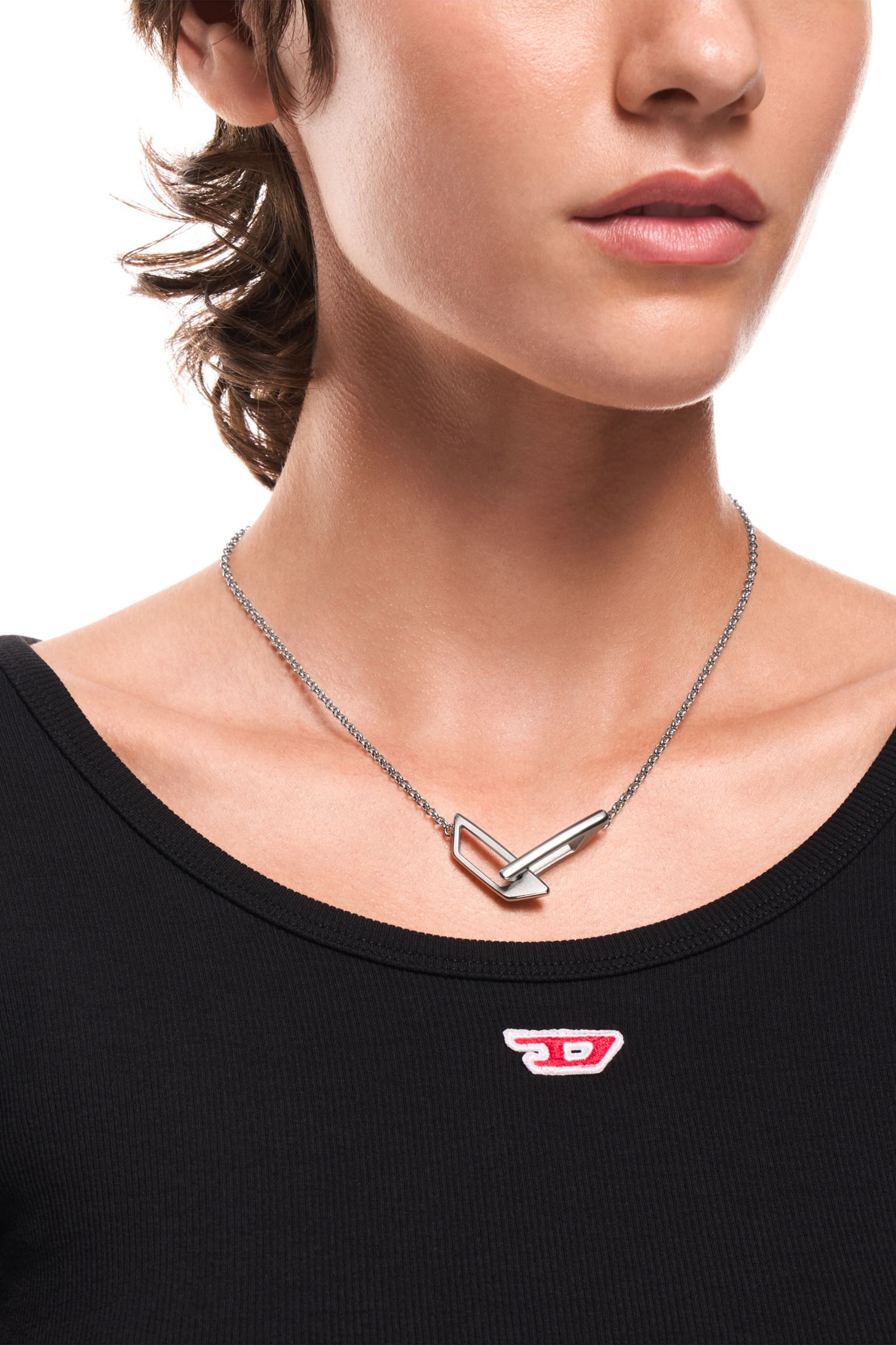 Diesel - DX1727040, Unisex's Stainless Steel Band Necklace in Silver - 4