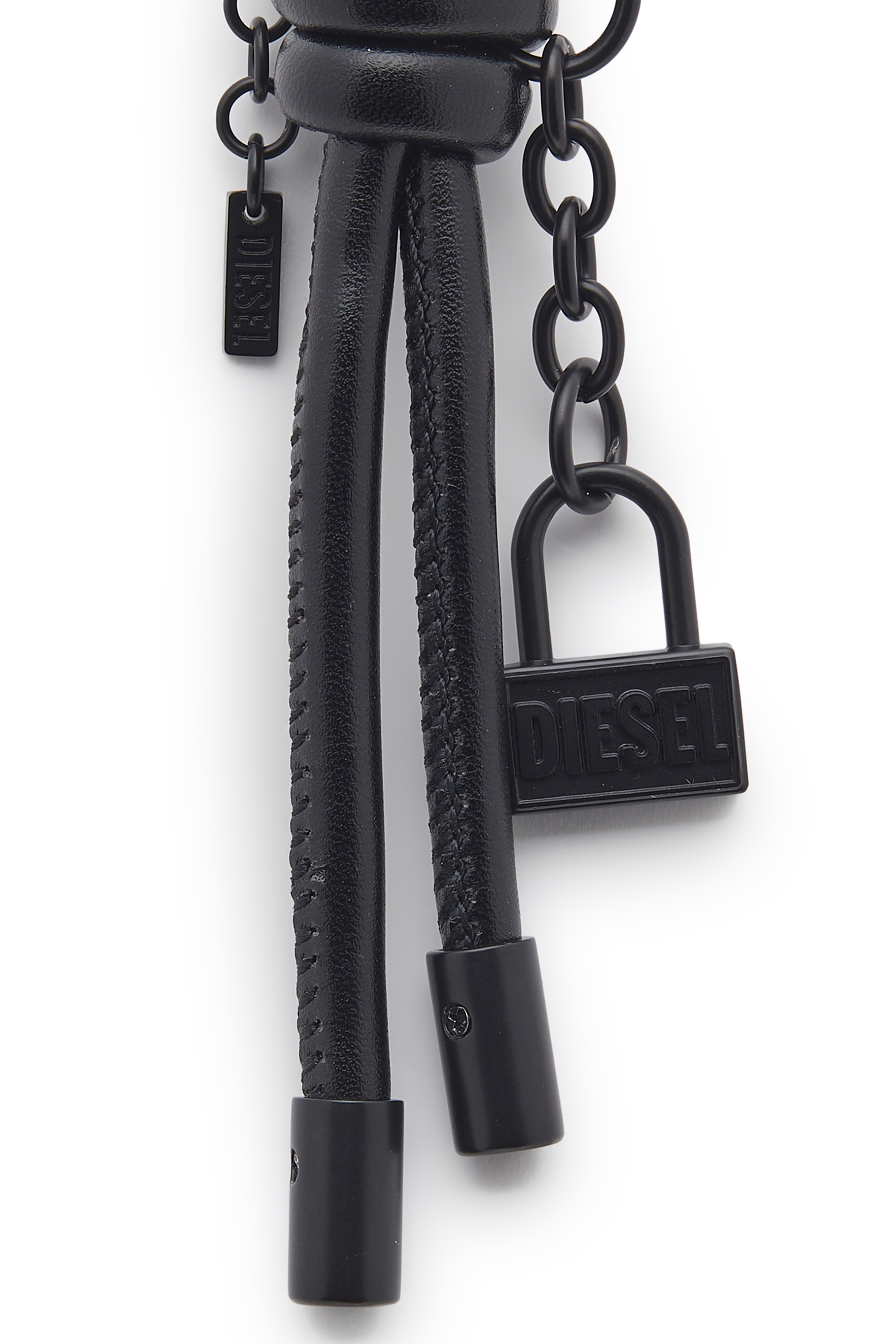 Diesel - CHARM-LOCK II, Llavero met&aacute;lico con detalle de candado Diesel Hombre in Negro - 3