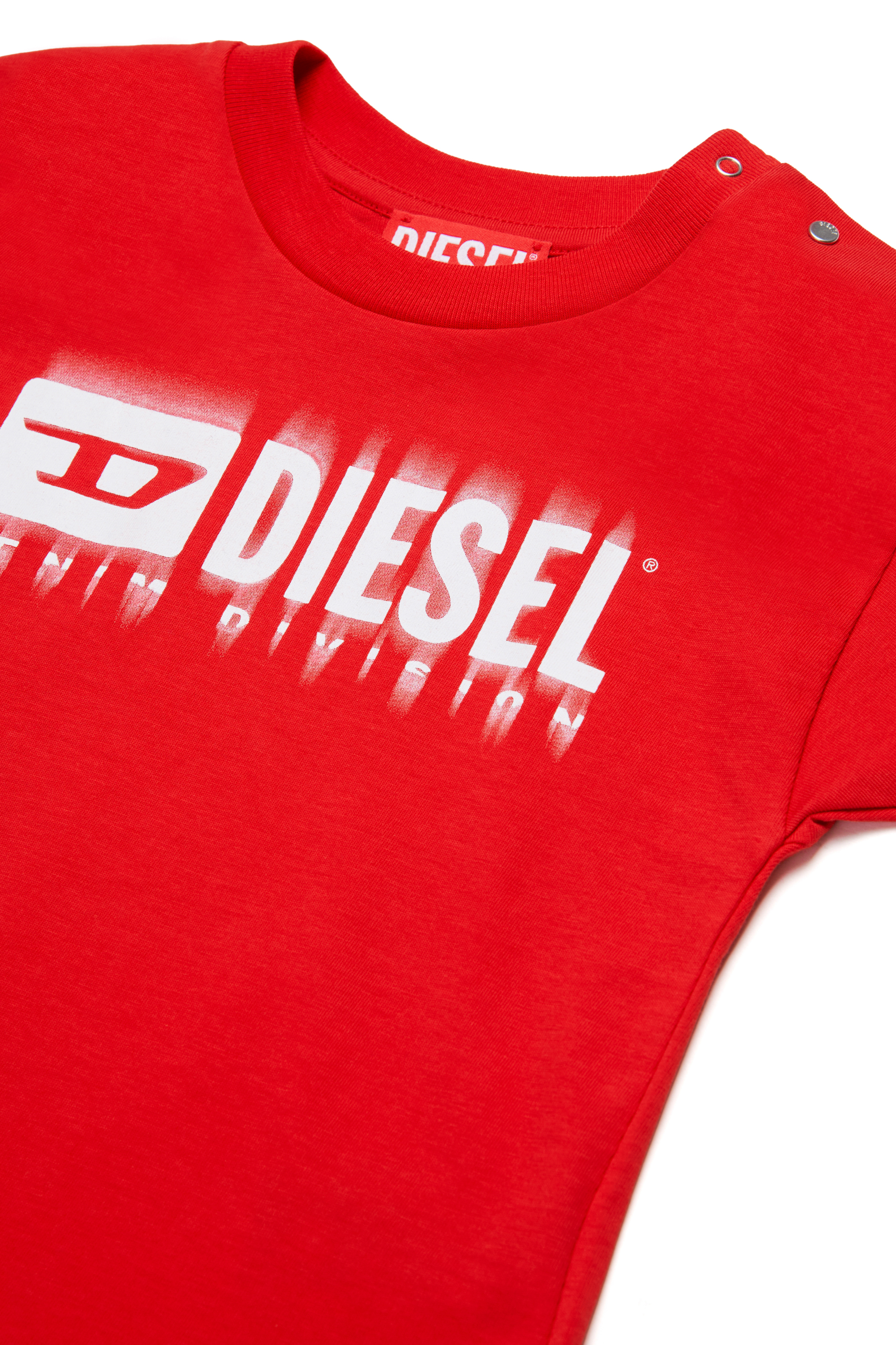 Diesel - TDIEGORL6MAB, Camiseta con logotipo manchado Unisex in Rojo - 3