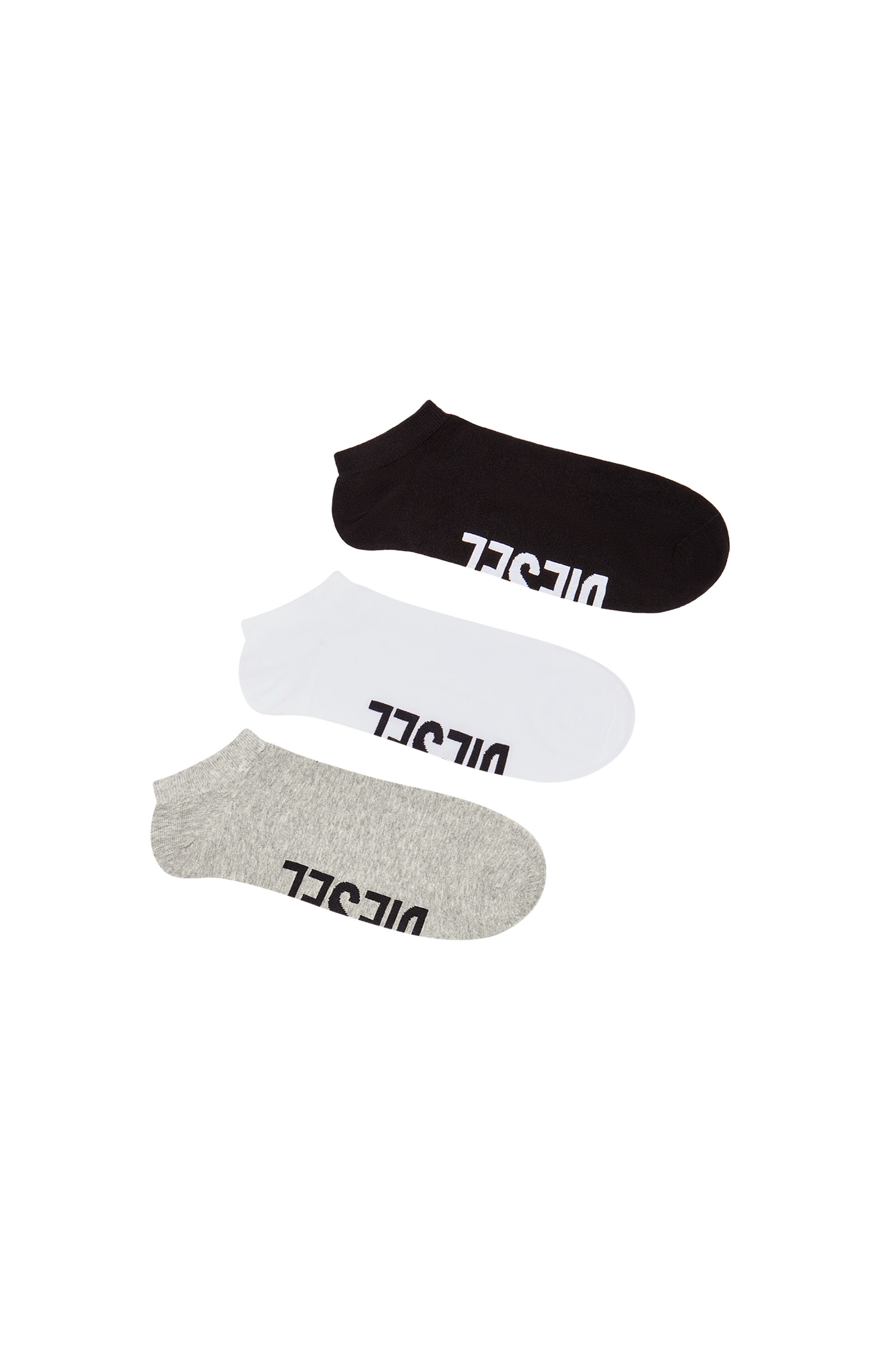 Diesel - SKM-GOST-THREEPACK, Paquete de 3 calcetines de corte bajo con logotipo en el arco Hombre in Multicolor - 1
