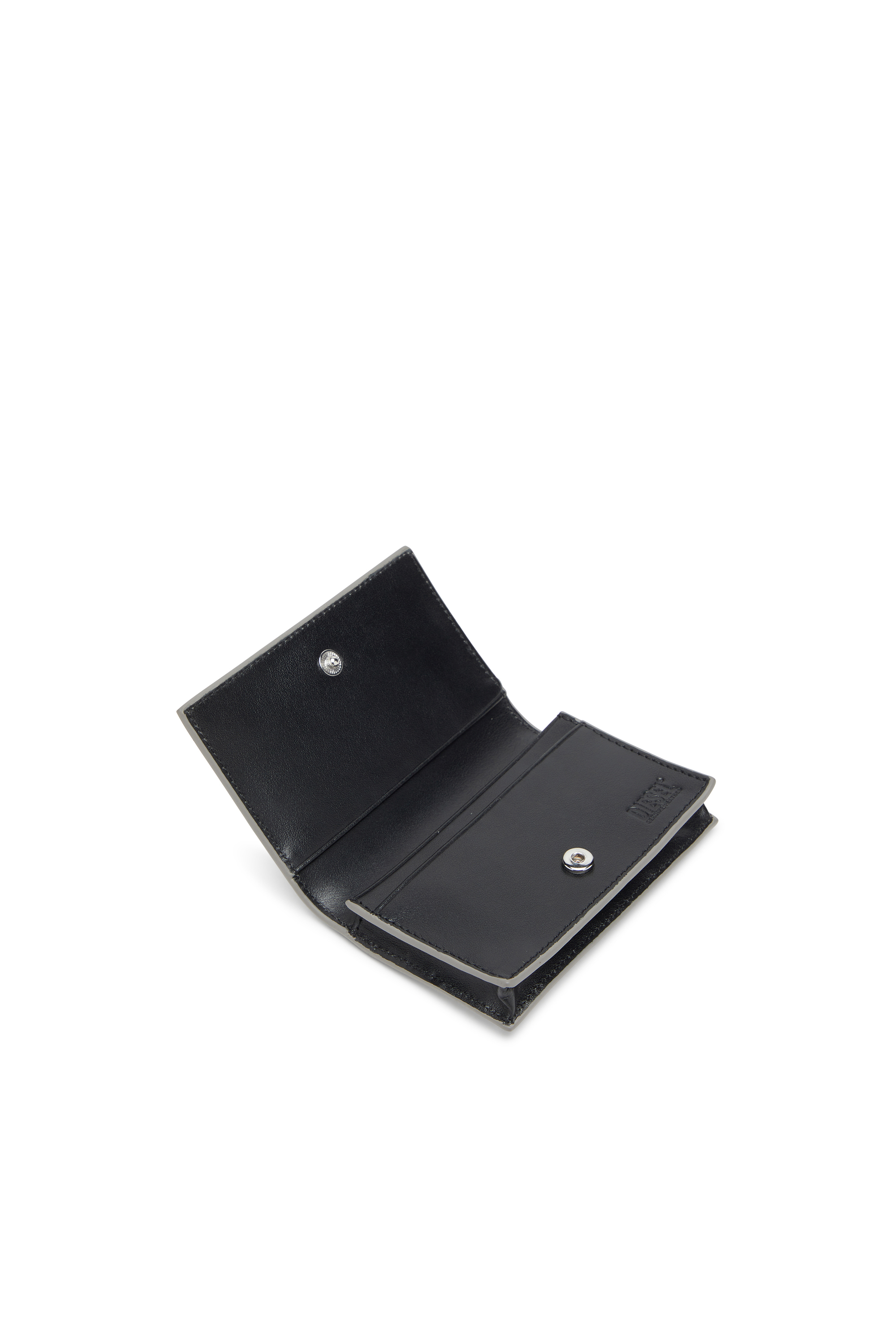 Diesel - 1DR CARD HOLDER IV, Portatarjetas de cuero metálico Mujer in Plateado - 3