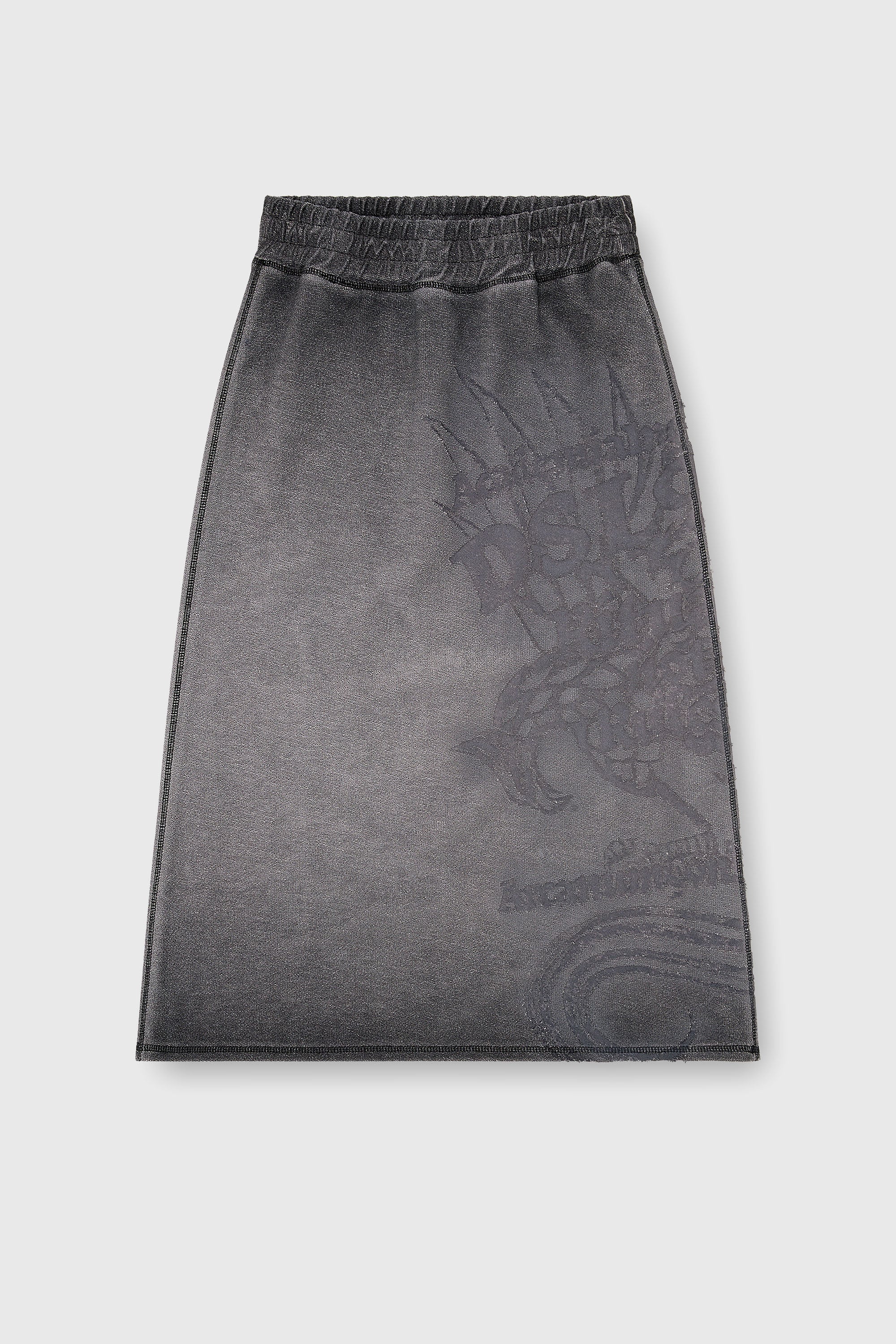 Diesel - O-BEAUTY, Falda midi de felpa con estampado devor&eacute; Mujer in Gris - 2