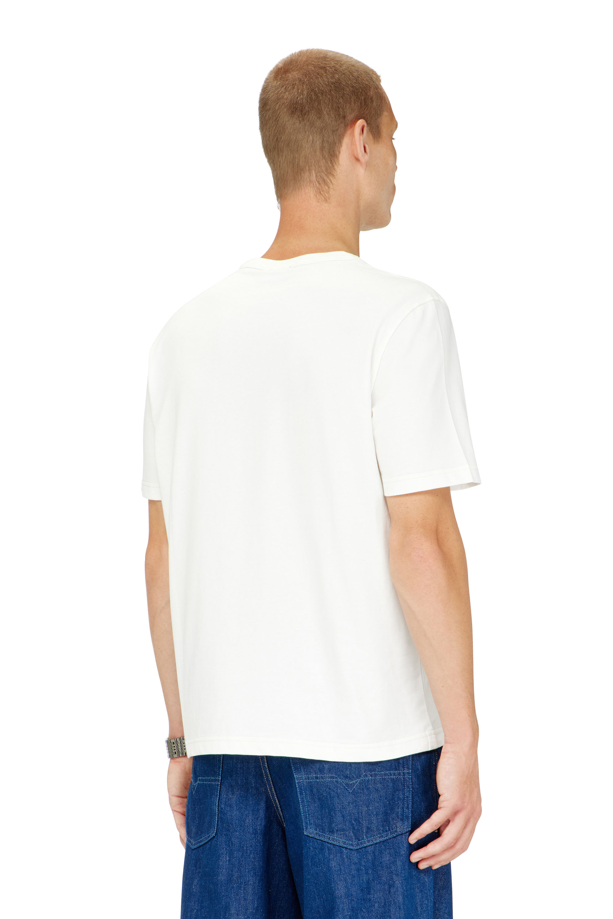 Diesel - T-ADJUST-Q6, Camiseta con logotipo con efecto arrugado Hombre in Blanco - 4