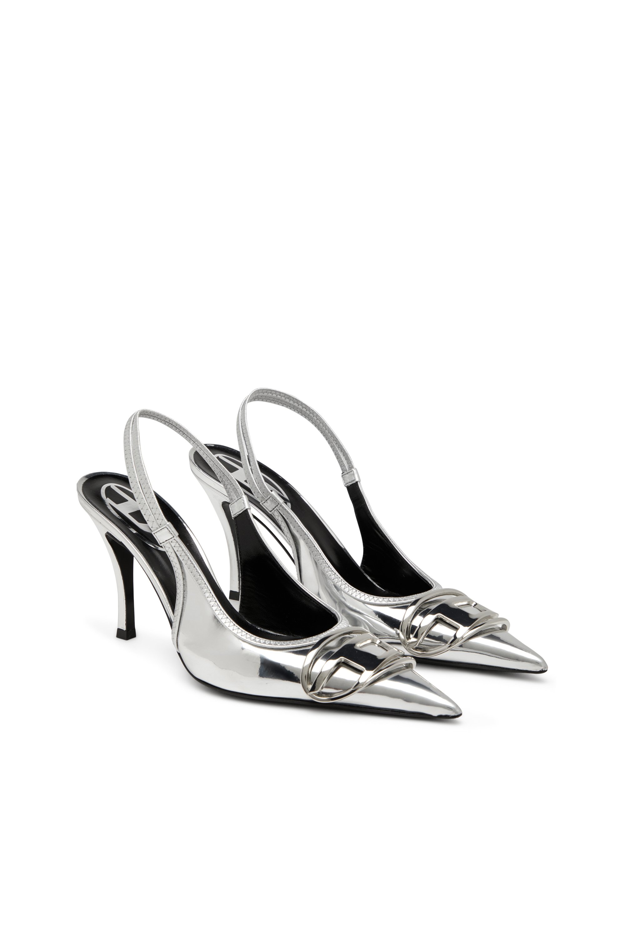 Diesel - D-VENUS SB, Mujer D-Venus-Zapatos de salón sin talón con acabado espejado in Plateado - Image 3
