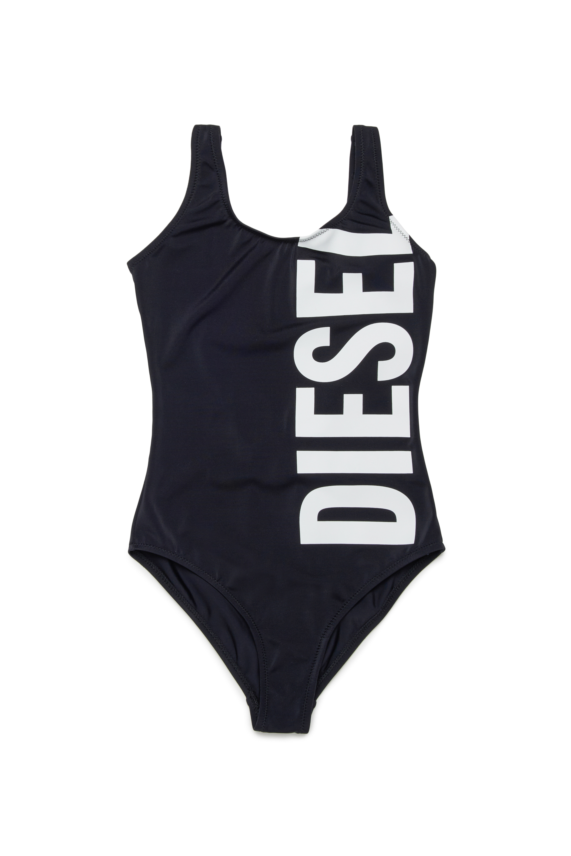 Diesel - MIDELY, Ba&ntilde;ador de color liso con maxi logo Mujer in Negro - 1