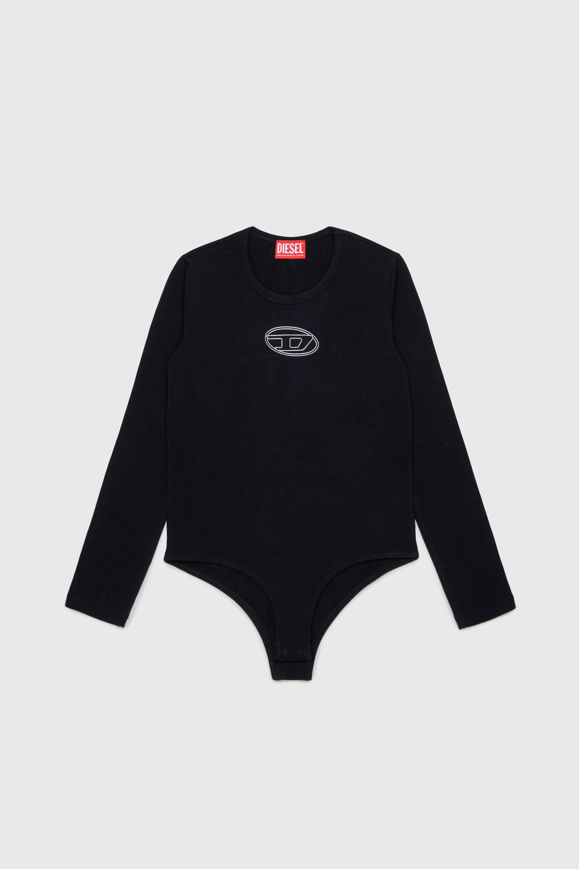 Diesel - BILIT, Body de manga larga con logo Oval D Mujer in Negro - 1
