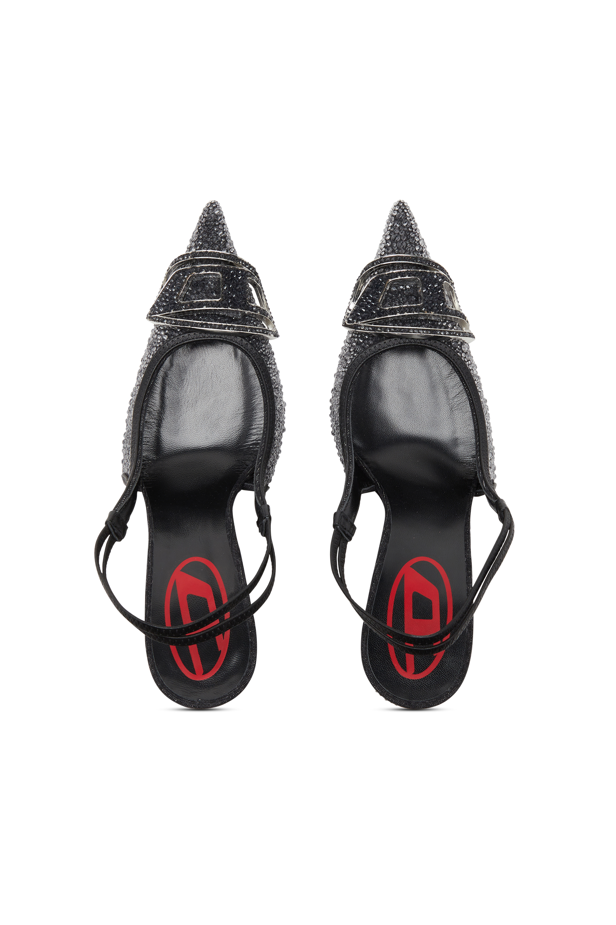 Diesel - D-VENUS SB, Mujer D-Venus-Zapatos sin talón de denim con piedras in Negro - Image 6