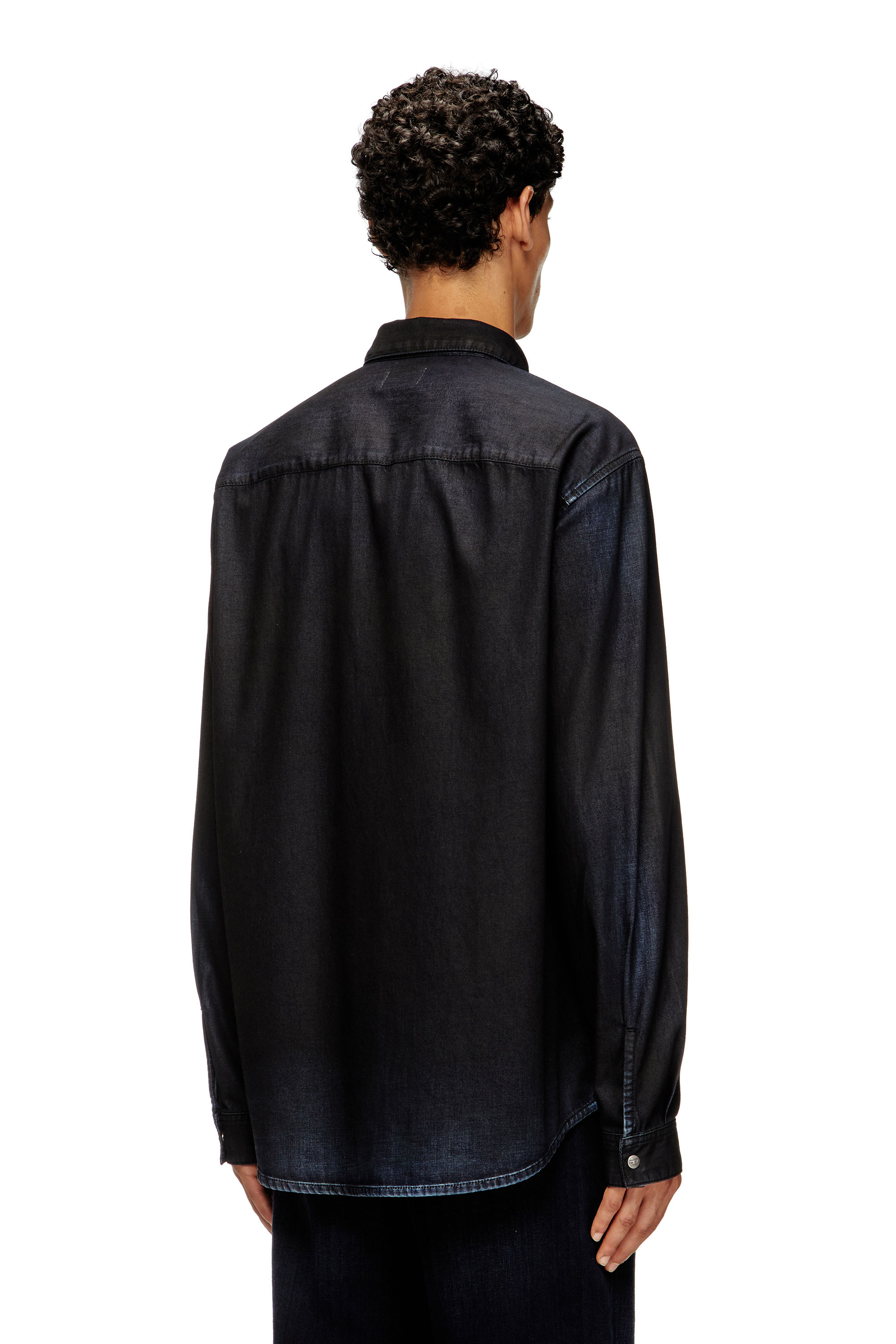 Diesel - D-SIMPLY, Camisa de denim de mangas largas Hombre in Azul marino - 4