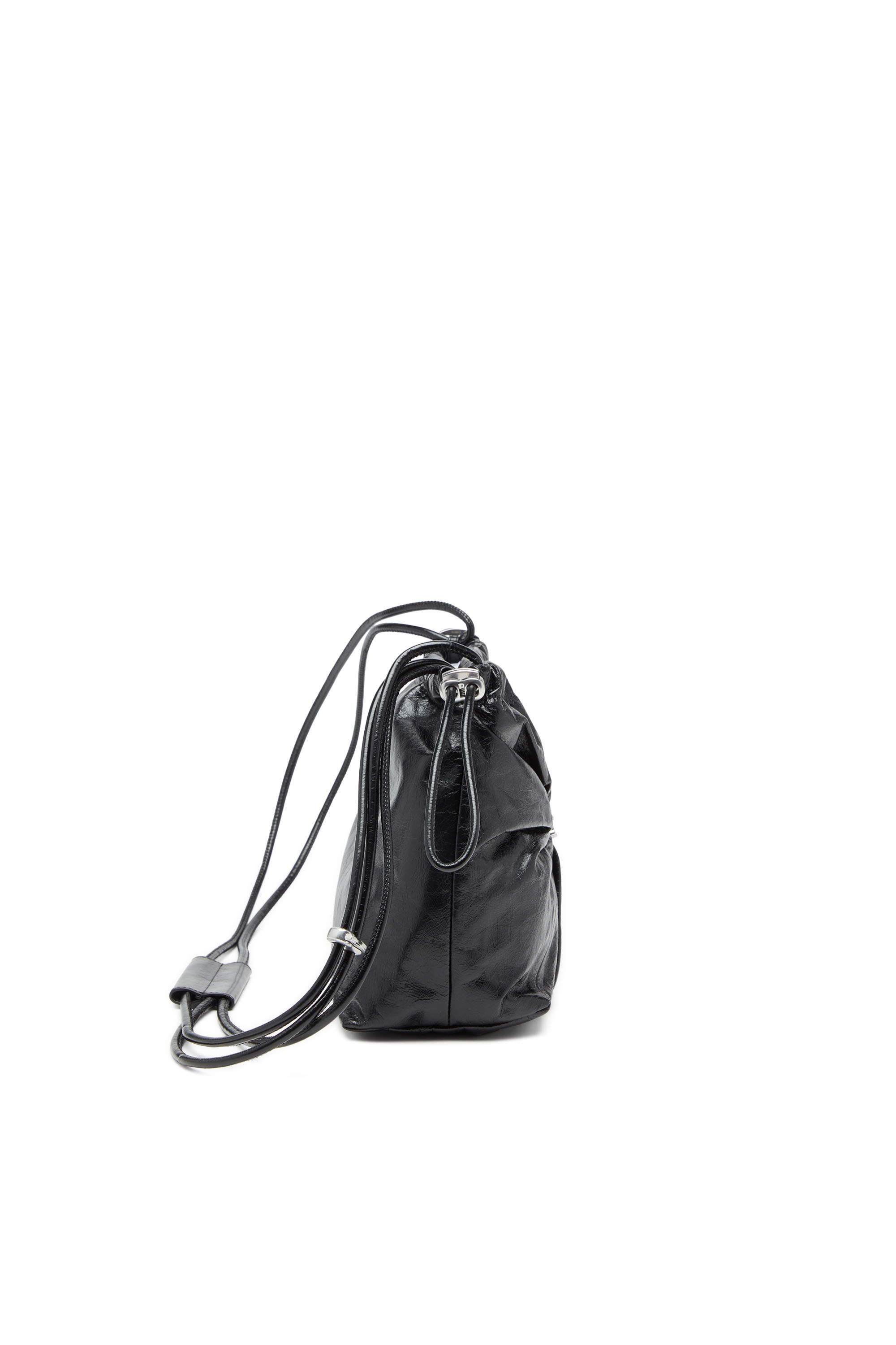 Diesel - SCRUNCH-D BUCKET, Scrunch-D-Bolso tipo cubo en cuero arrugado y brillante Mujer in Negro - 3