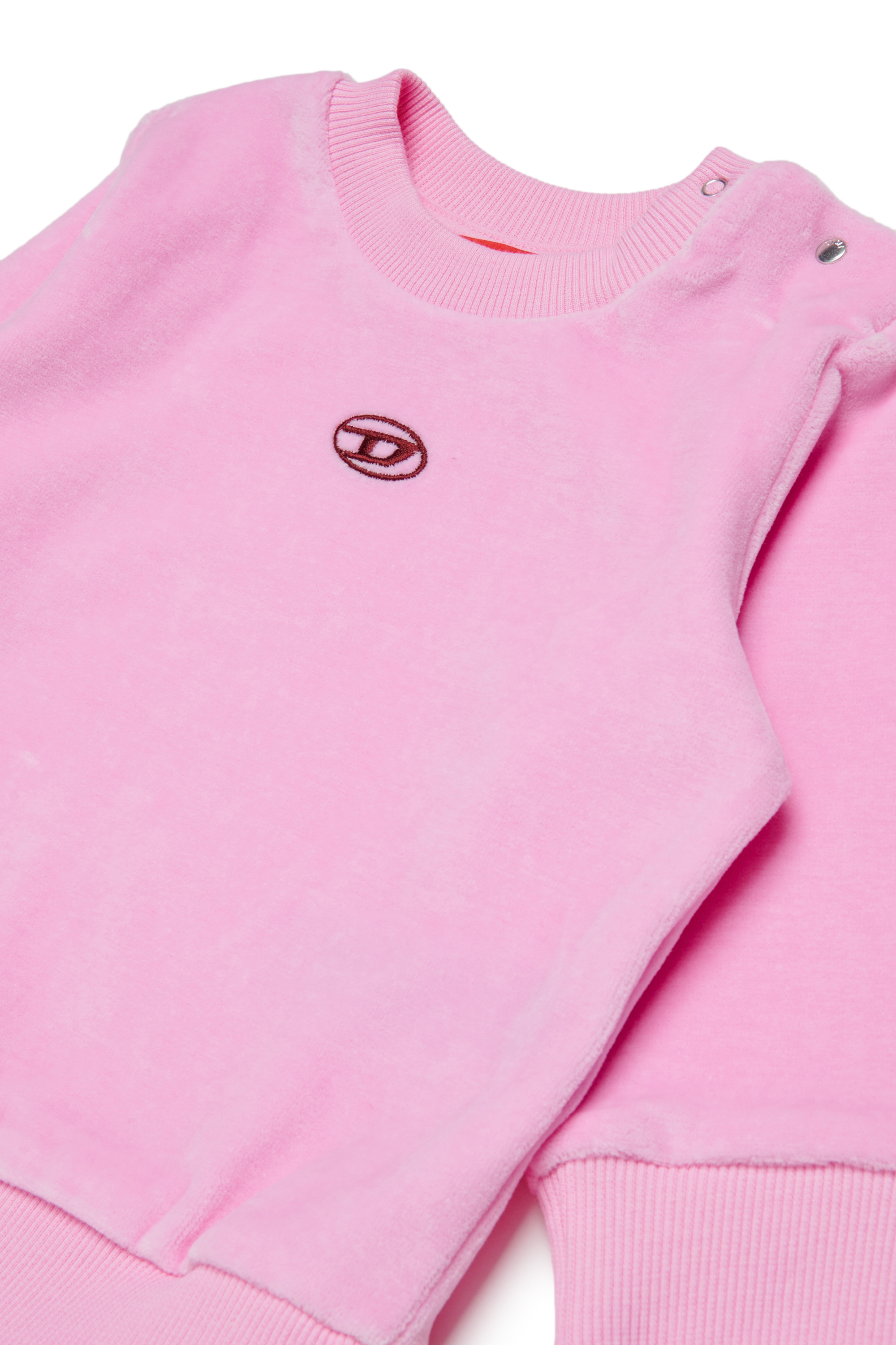 Diesel - SHENIB, Sudadera de terciopelo con bordado Oval D Hombre in Rosa - 3