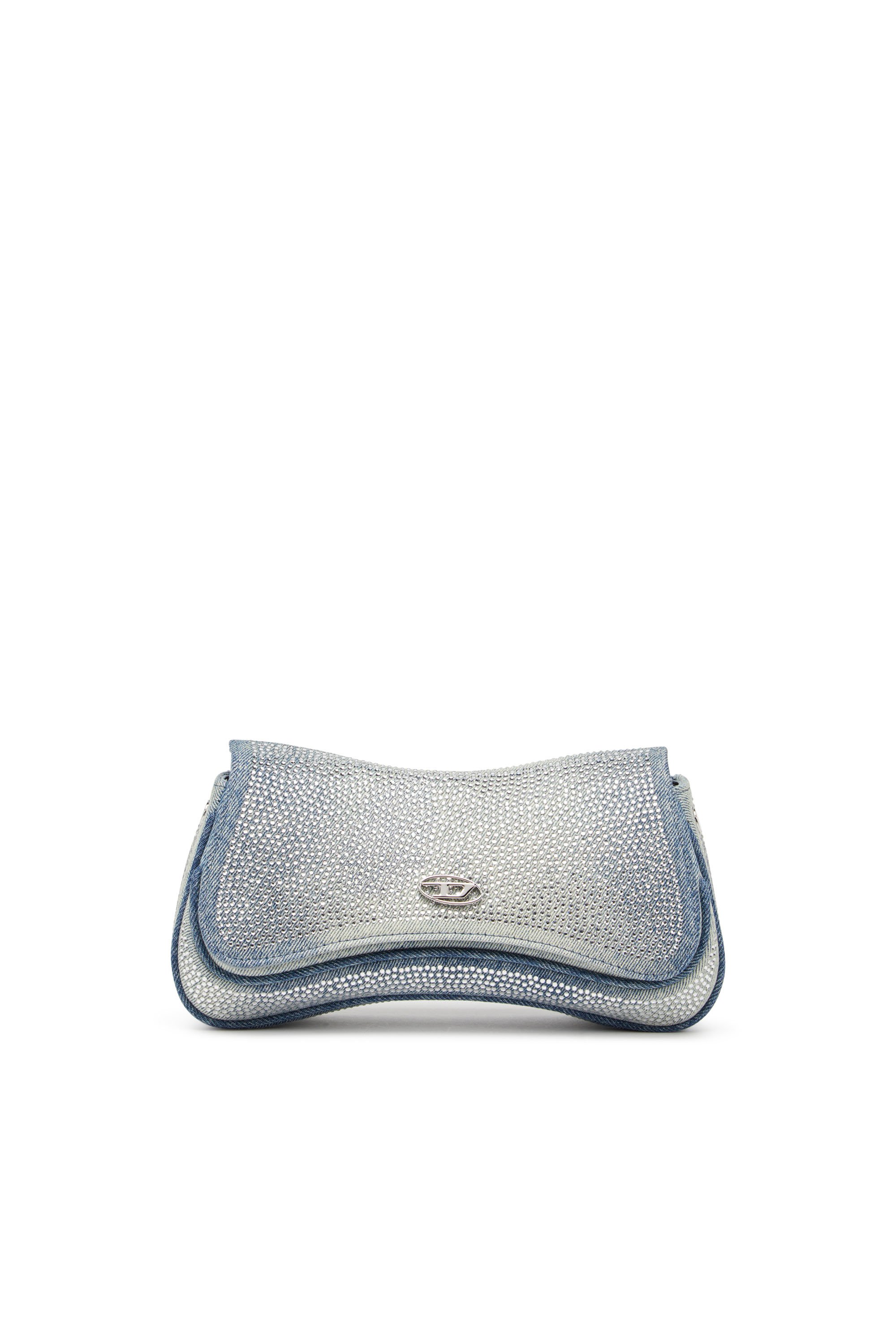 Diesel - PLAY CLUTCH, Play-Clutch de denim solarizado con cristales Mujer in Azul marino - 1