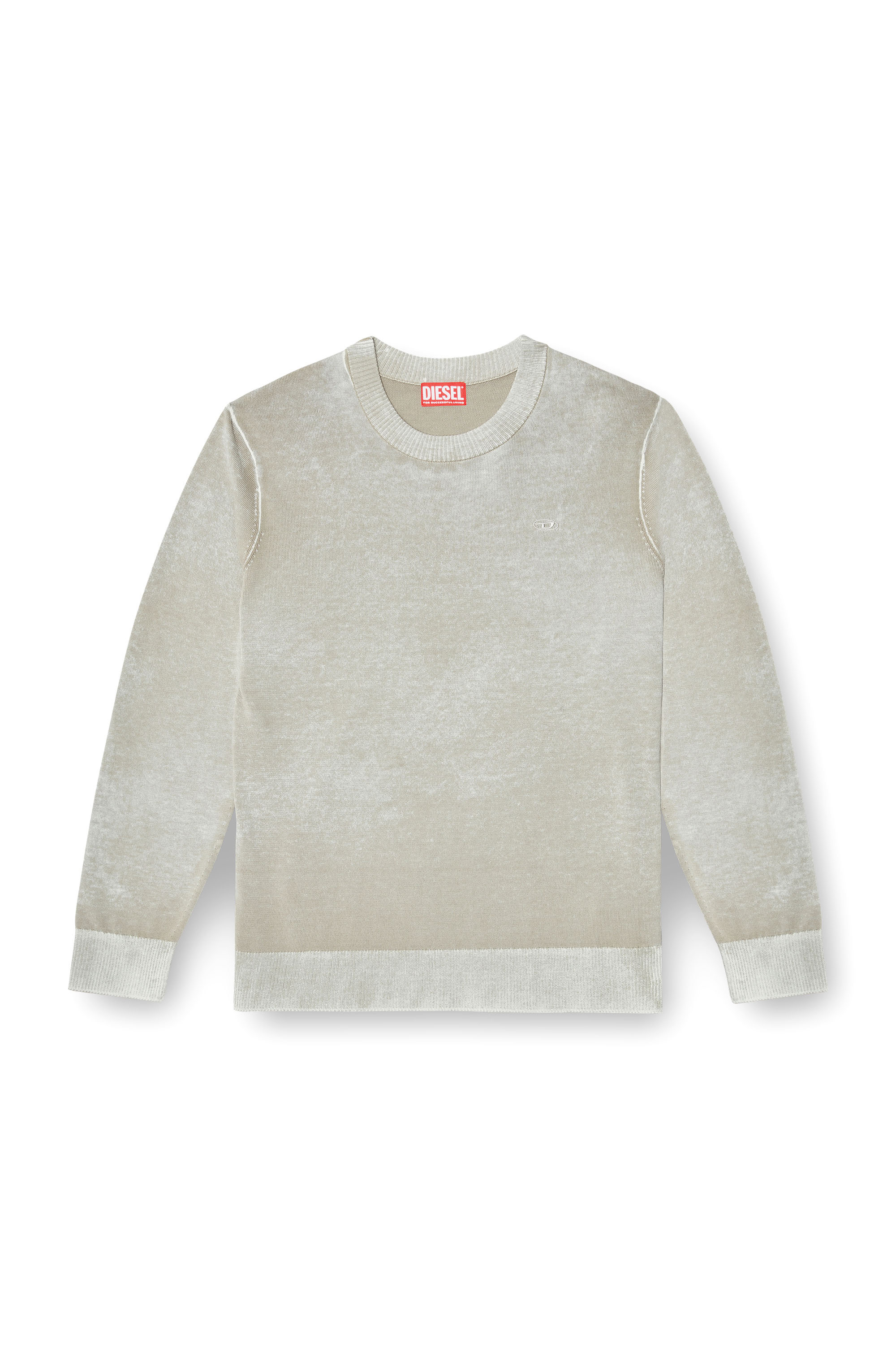 Diesel - K-LAURENT, Jersey con estampado inverso descolorido Hombre in Gris - 2