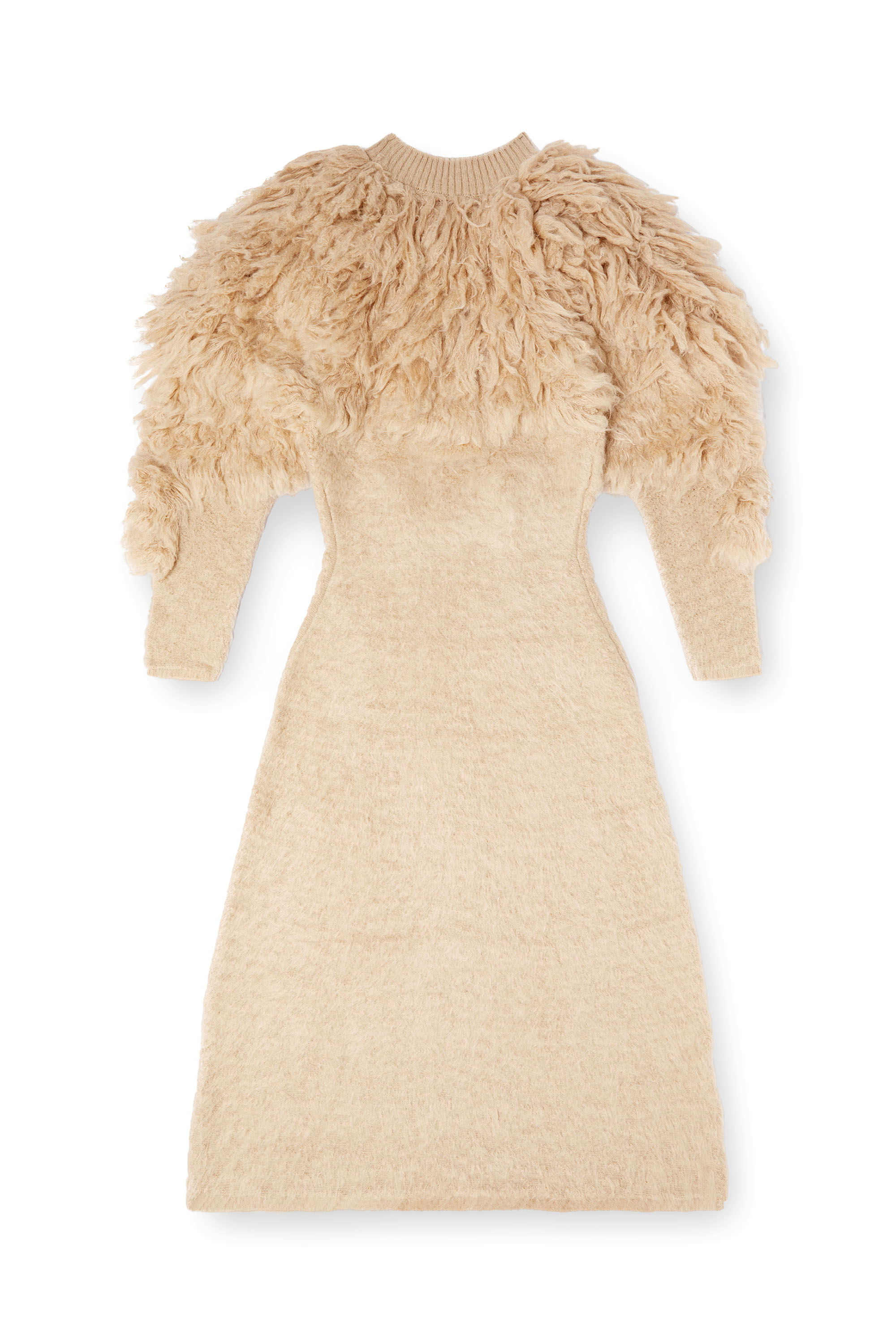 Diesel - M-PACE, Vestido de cuello alto en mohair peludo Mujer in Marrón - 2